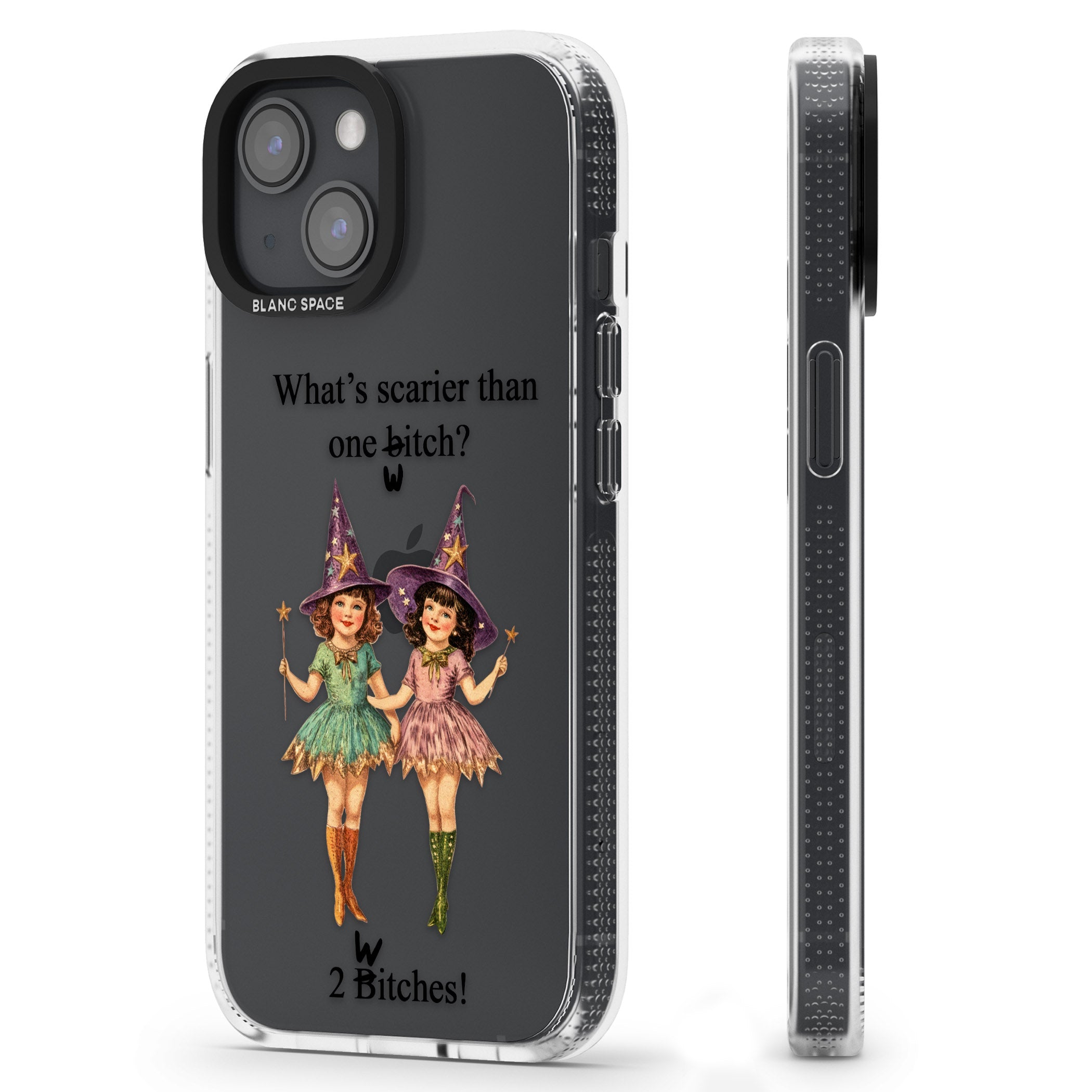 Two Witches iPhone 15 / 14 / 13 Clear Case Impact Air - Blanc Space