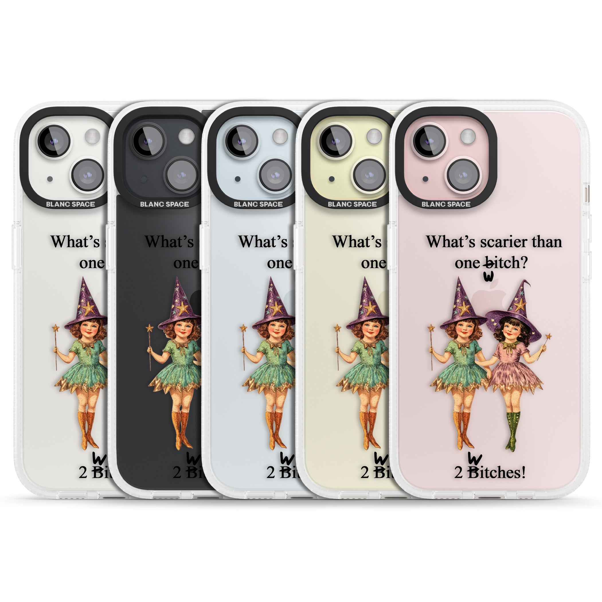 Two Witches iPhone 15 / 14 / 13 Clear Case Impact Air - Blanc Space