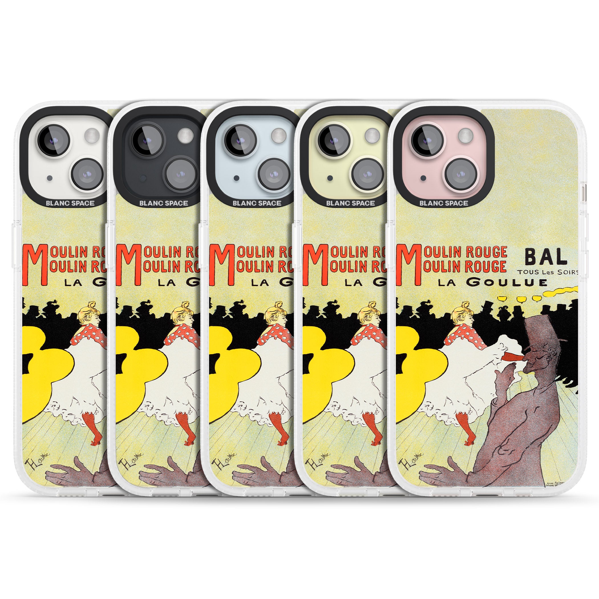 Moulin Rouge Poster iPhone 15 / 14 / 13 Clear Case Impact Air - Blanc Space
