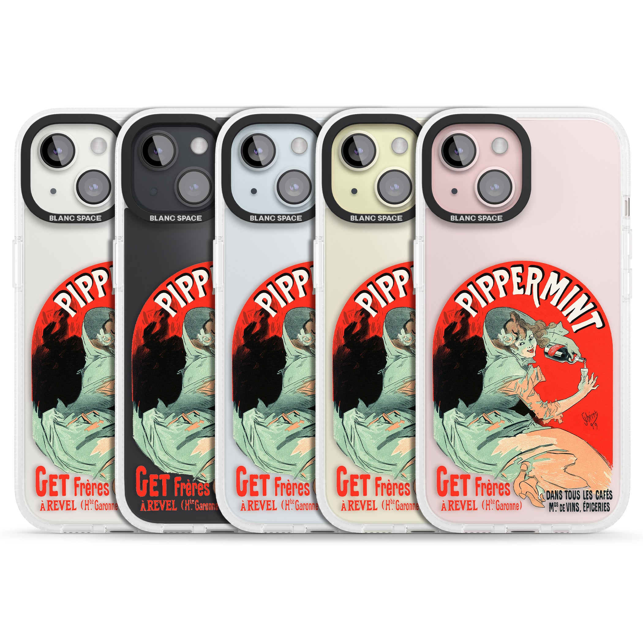 Pippermint Poster iPhone 15 / 14 / 13 Clear Case Impact Air - Blanc Space