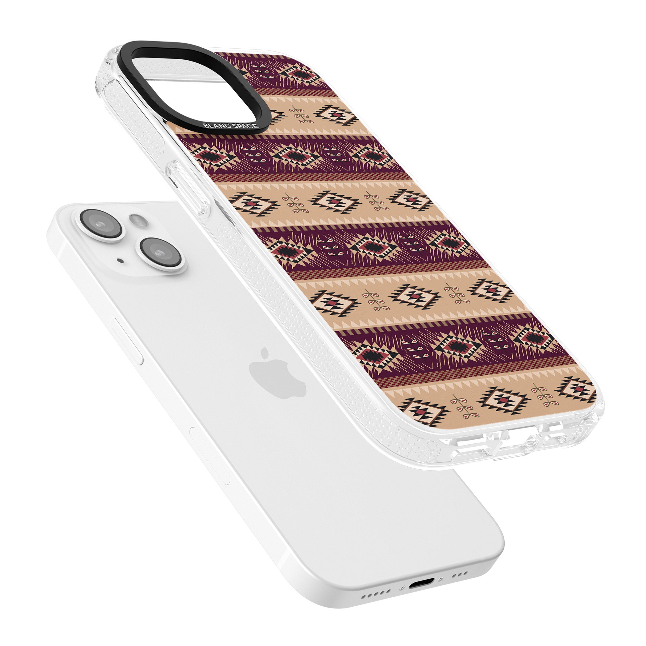 Western Poncho iPhone 15 / 14 / 13 Clear Case Impact Air - Blanc Space