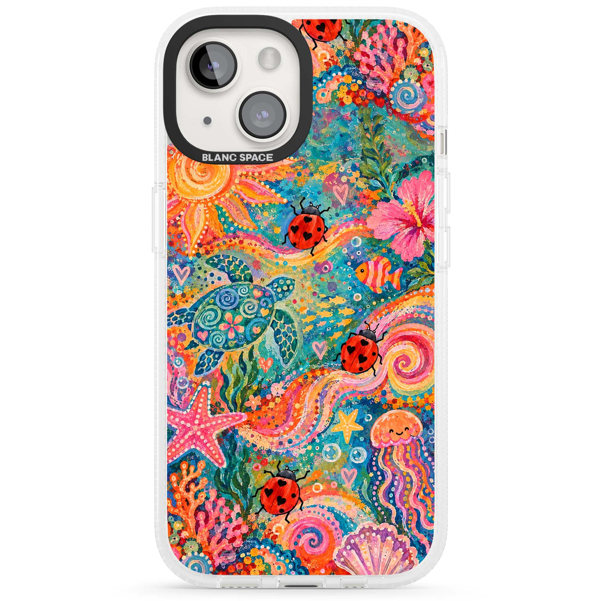 Coral Whimsy for her iPhone case | Clear Case Impact Air case for iPhone 15, iPhone 15 Plus
