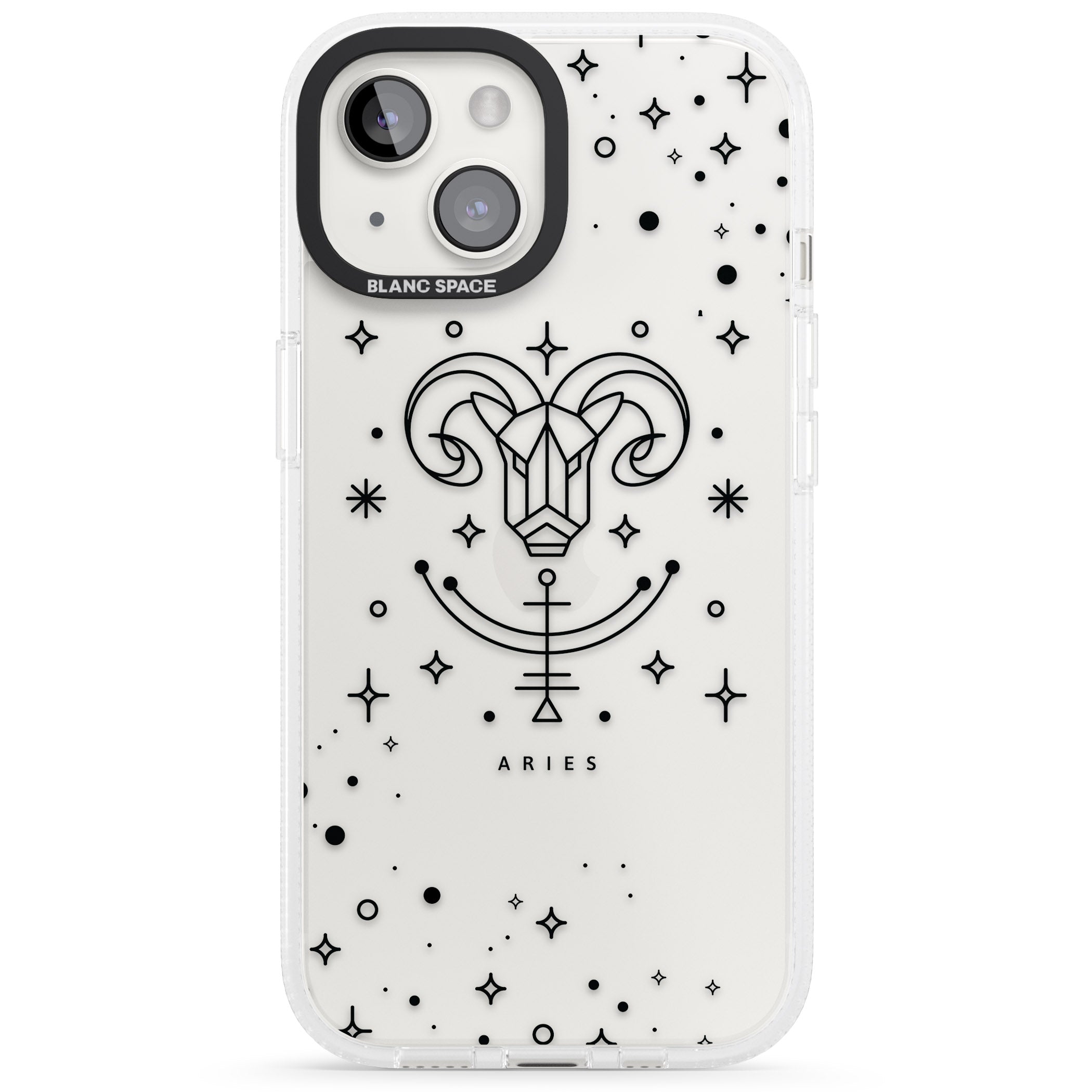 Aries Emblem - Transparent Design iPhone 15 / 14 / 13 Clear Case Impact Air - Blanc Space