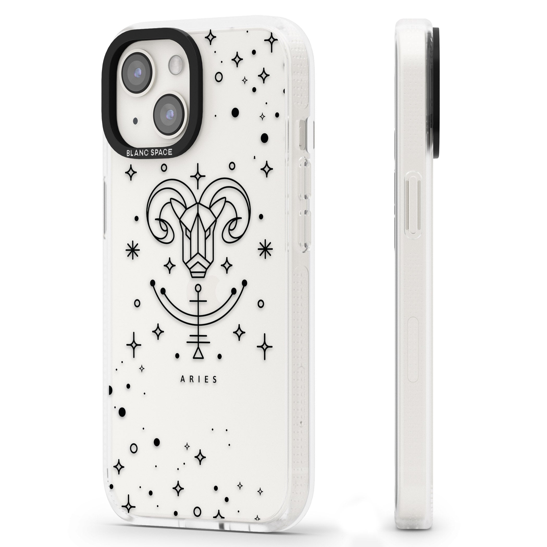Aries Emblem - Transparent Design iPhone 15 / 14 / 13 Clear Case Impact Air - Blanc Space