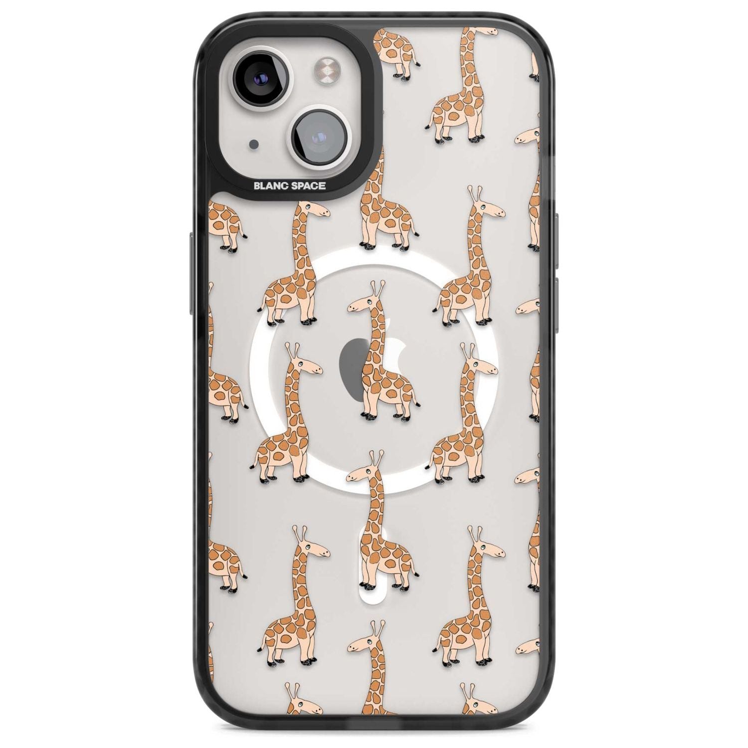 Cute Giraffe Pattern Clear Phone Case iPhone 15 / Magsafe Black Impact Case,iPhone 15 Plus / Magsafe Black Impact Case,iPhone 13 / Magsafe Black Impact Case,iPhone 14 / Magsafe Black Impact Case,iPhone 14 Plus / Magsafe Black Impact Case Blanc Space