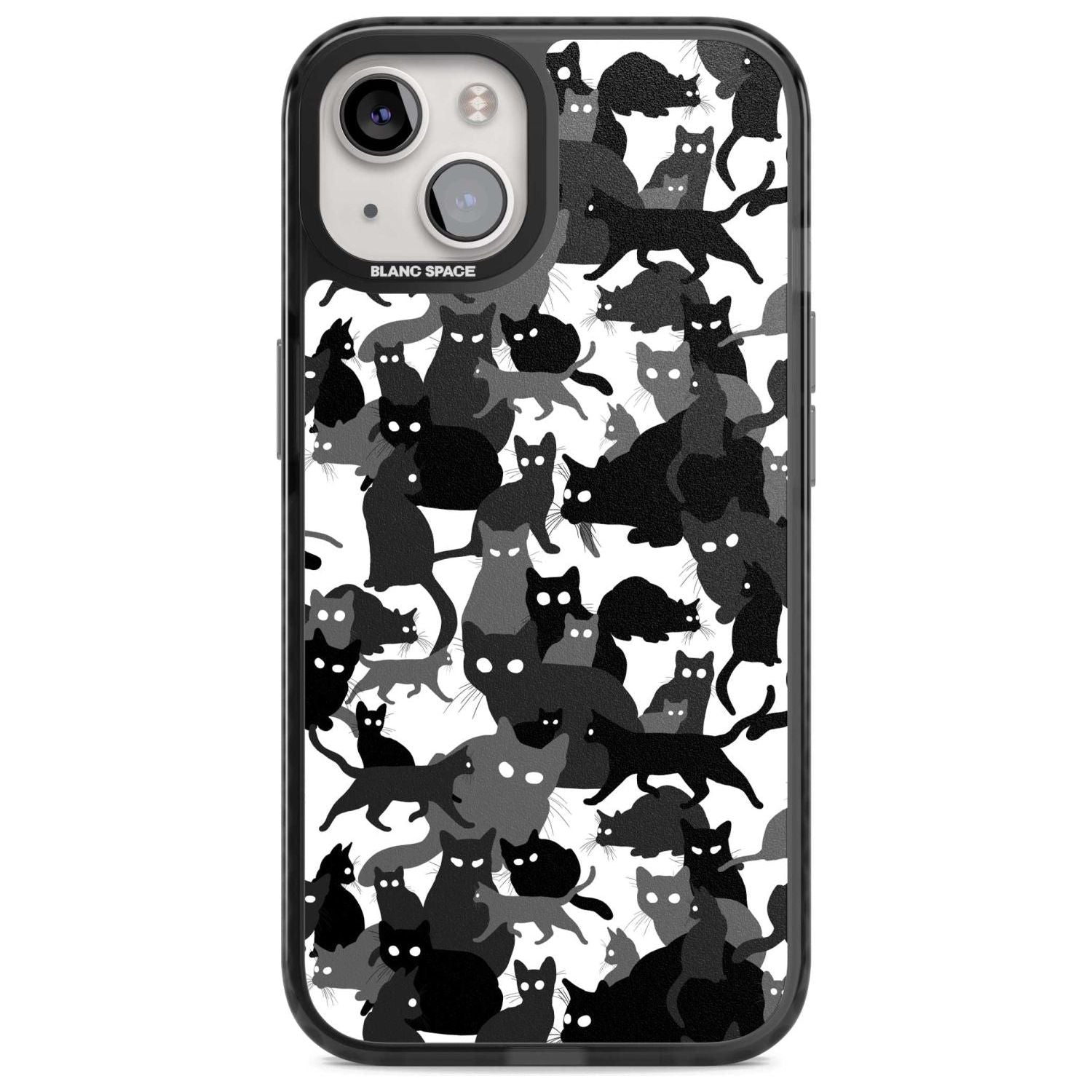 Black & White Cat Camouflage Phone Case iPhone 15 Plus / Magsafe Black Impact Case,iPhone 15 / Magsafe Black Impact Case,iPhone 14 Plus / Magsafe Black Impact Case,iPhone 14 / Magsafe Black Impact Case,iPhone 13 / Magsafe Black Impact Case Blanc Space