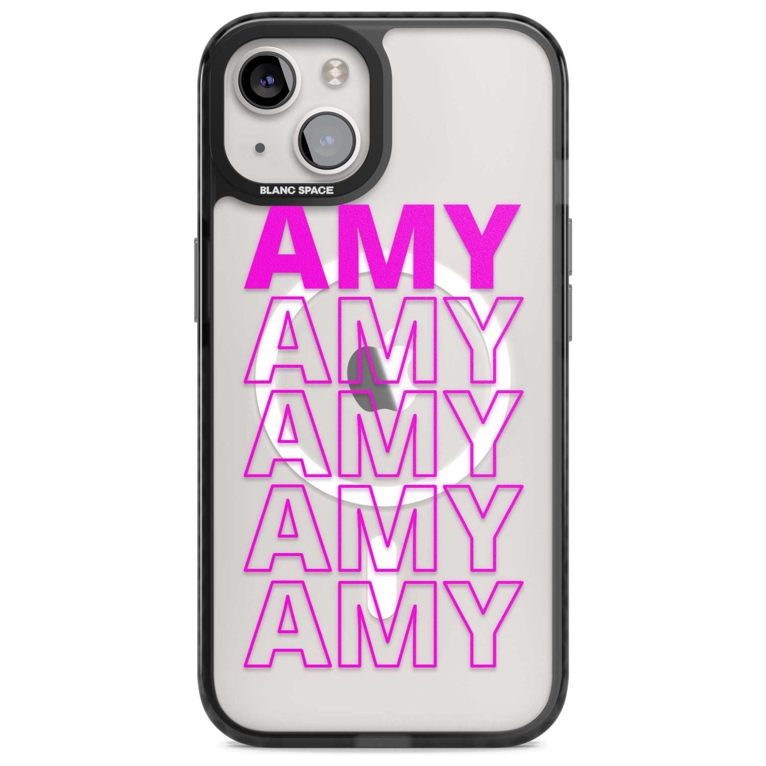 Personalised Clear Text 5D Custom Phone Case iPhone 15 Plus / Magsafe Black Impact Case,iPhone 15 / Magsafe Black Impact Case,iPhone 14 Plus / Magsafe Black Impact Case,iPhone 14 / Magsafe Black Impact Case,iPhone 13 / Magsafe Black Impact Case Blanc Space
