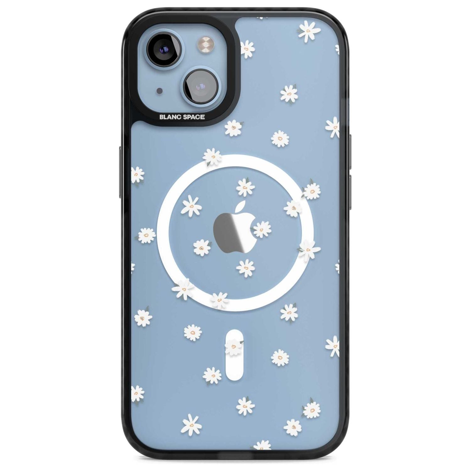Painted Daises on Transparent Phone Case iPhone 15 Plus / Magsafe Black Impact Case,iPhone 15 / Magsafe Black Impact Case,iPhone 14 Plus / Magsafe Black Impact Case,iPhone 14 / Magsafe Black Impact Case,iPhone 13 / Magsafe Black Impact Case Blanc Space