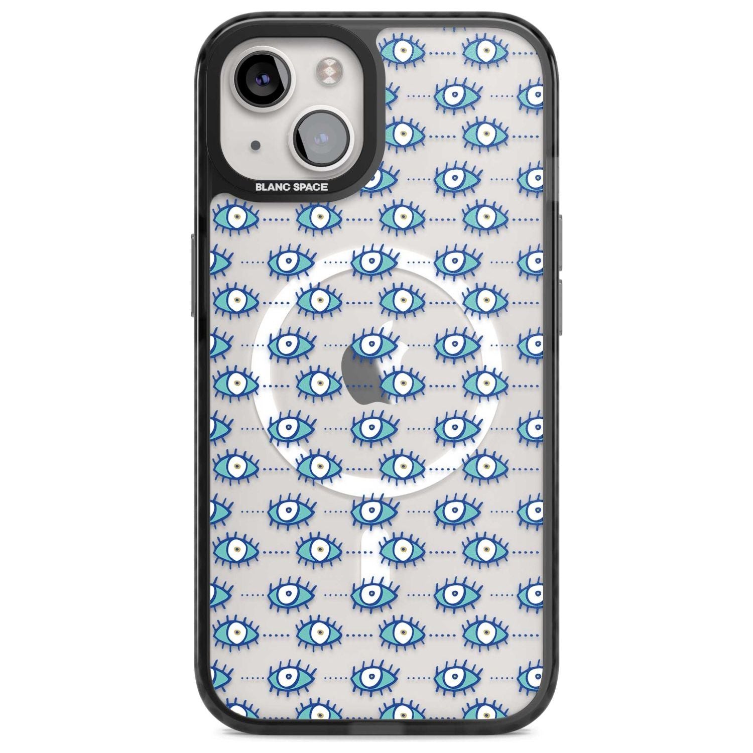 Crazy Eyes (Clear) Psychedelic Eyes Pattern Phone Case iPhone 15 Plus / Magsafe Black Impact Case,iPhone 15 / Magsafe Black Impact Case,iPhone 14 Plus / Magsafe Black Impact Case,iPhone 14 / Magsafe Black Impact Case,iPhone 13 / Magsafe Black Impact Case Blanc Space