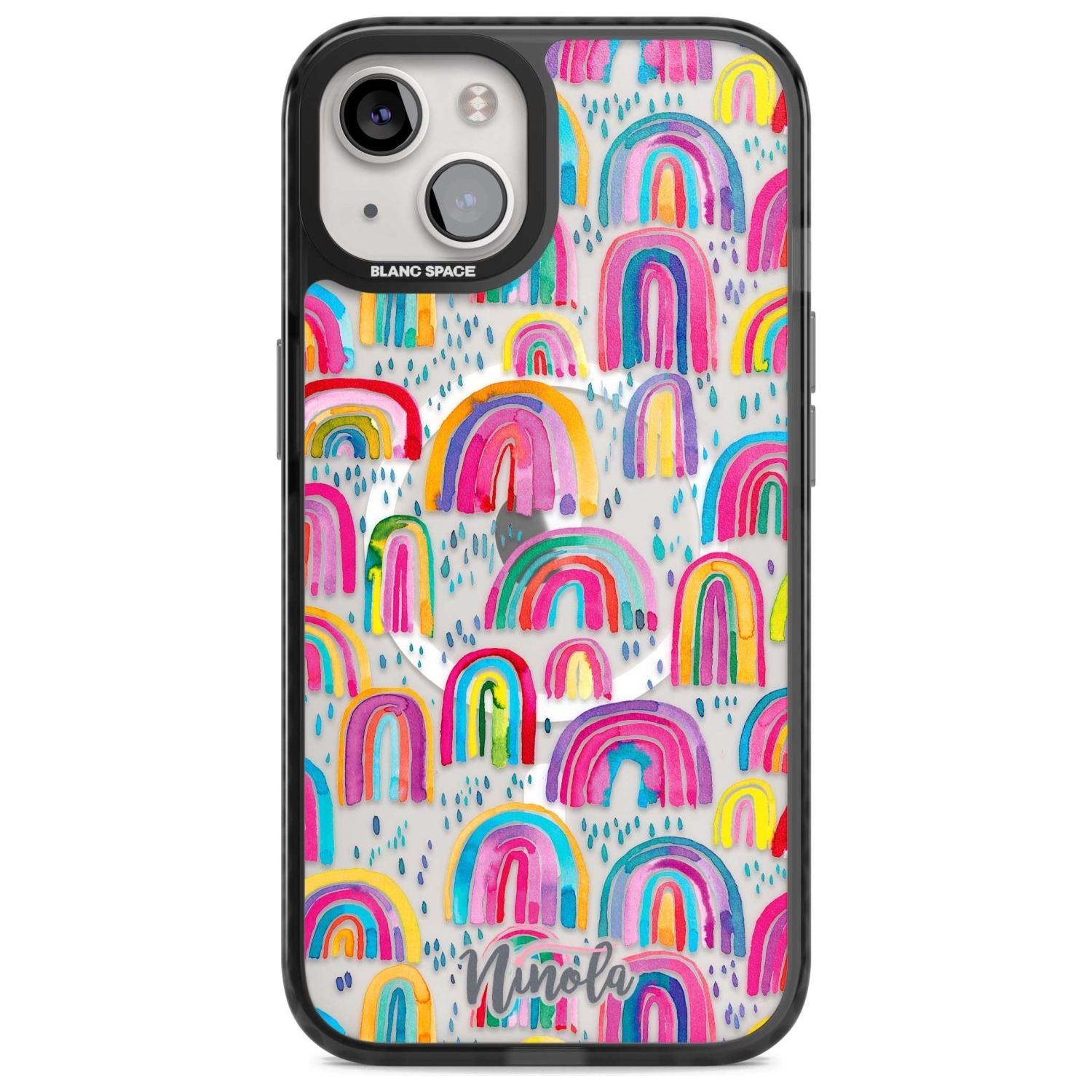 Cute Watercolor Rainbows Phone Case iPhone 15 Plus / Magsafe Black Impact Case,iPhone 15 / Magsafe Black Impact Case,iPhone 14 Plus / Magsafe Black Impact Case,iPhone 14 / Magsafe Black Impact Case,iPhone 13 / Magsafe Black Impact Case Blanc Space