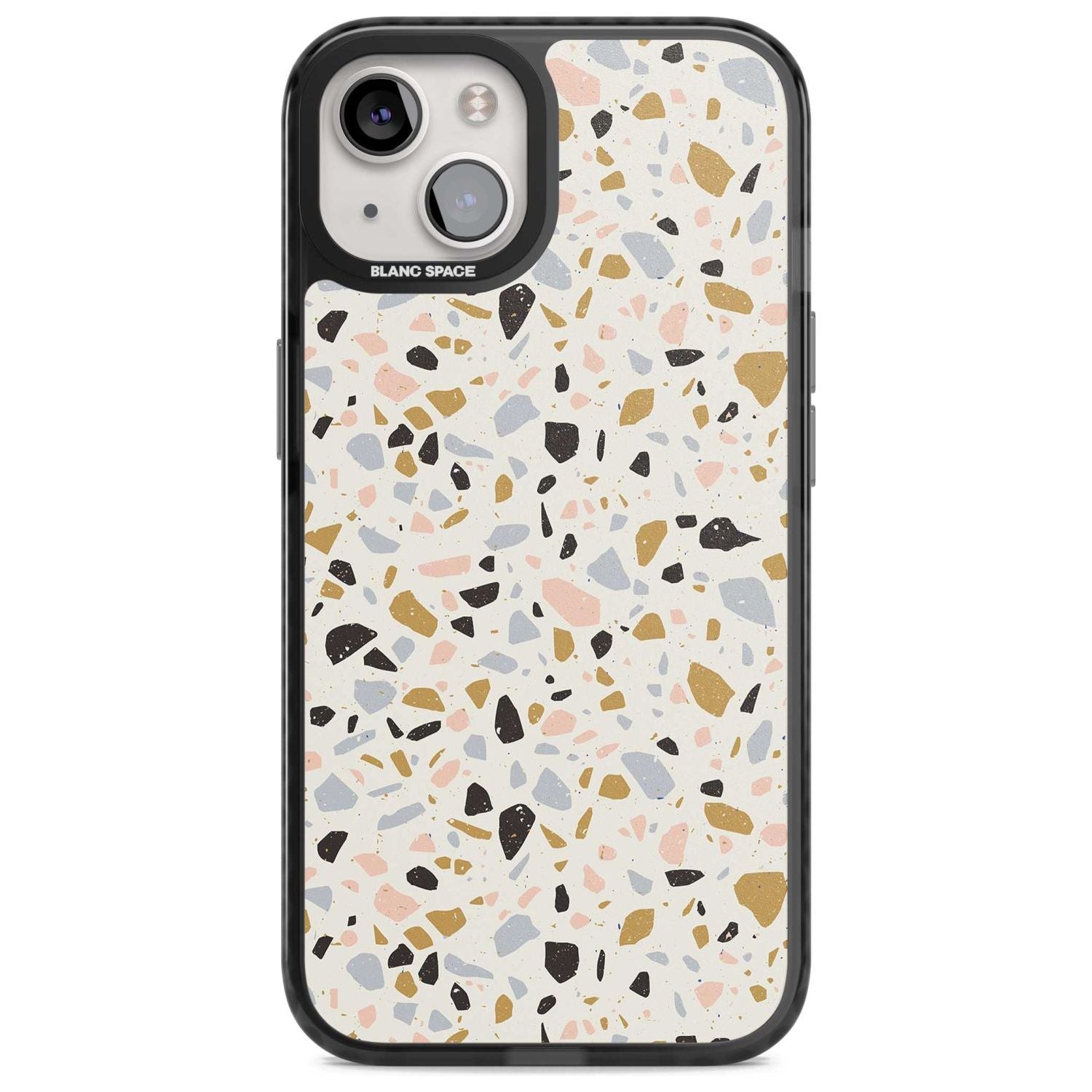 Pale Pink, Blue, & Mocha Terrazzo Pattern Phone Case iPhone 15 / Magsafe Black Impact Case,iPhone 15 Plus / Magsafe Black Impact Case,iPhone 13 / Magsafe Black Impact Case,iPhone 14 / Magsafe Black Impact Case,iPhone 14 Plus / Magsafe Black Impact Case Blanc Space