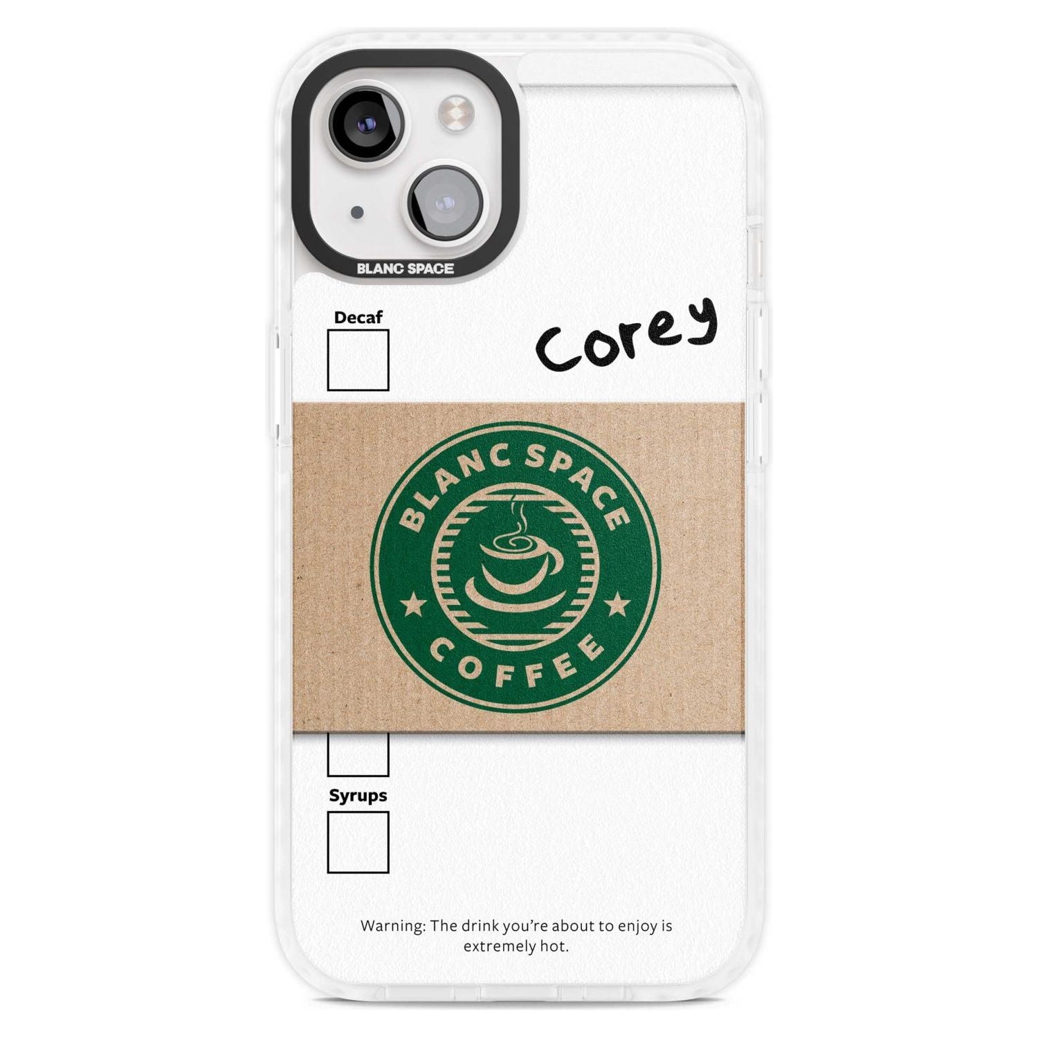 Personalised Coffee Cup Custom Phone Case iPhone 15 Plus / Magsafe Impact Case,iPhone 15 / Magsafe Impact Case Blanc Space