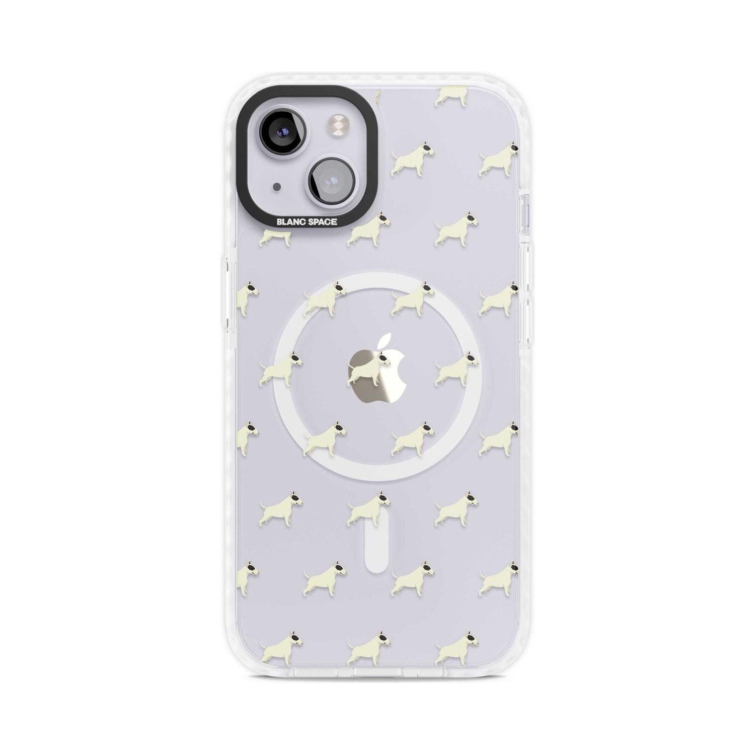 Bull Terrier Dog Pattern Clear Phone Case iPhone 15 Plus / Magsafe Impact Case,iPhone 15 / Magsafe Impact Case Blanc Space