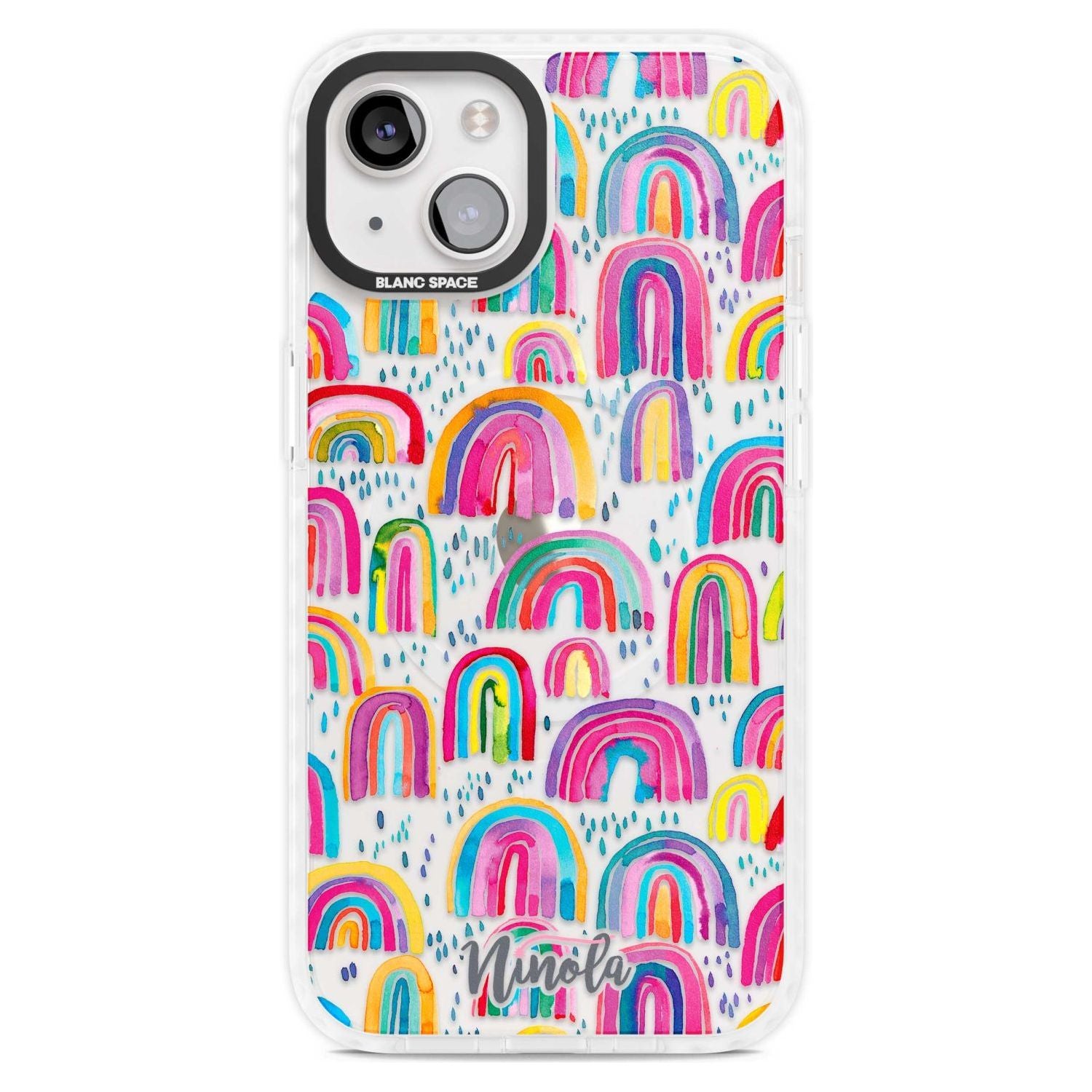 Cute Watercolor Rainbows Phone Case iPhone 15 Plus / Magsafe Impact Case,iPhone 15 / Magsafe Impact Case Blanc Space