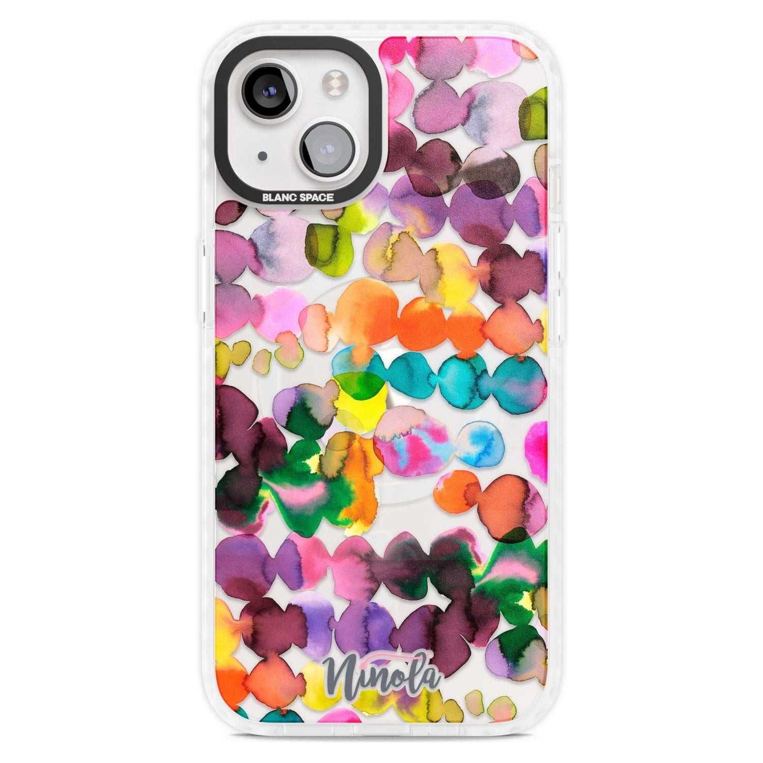 Ink Bleeding Dots Phone Case iPhone 15 Plus / Magsafe Impact Case,iPhone 15 / Magsafe Impact Case Blanc Space