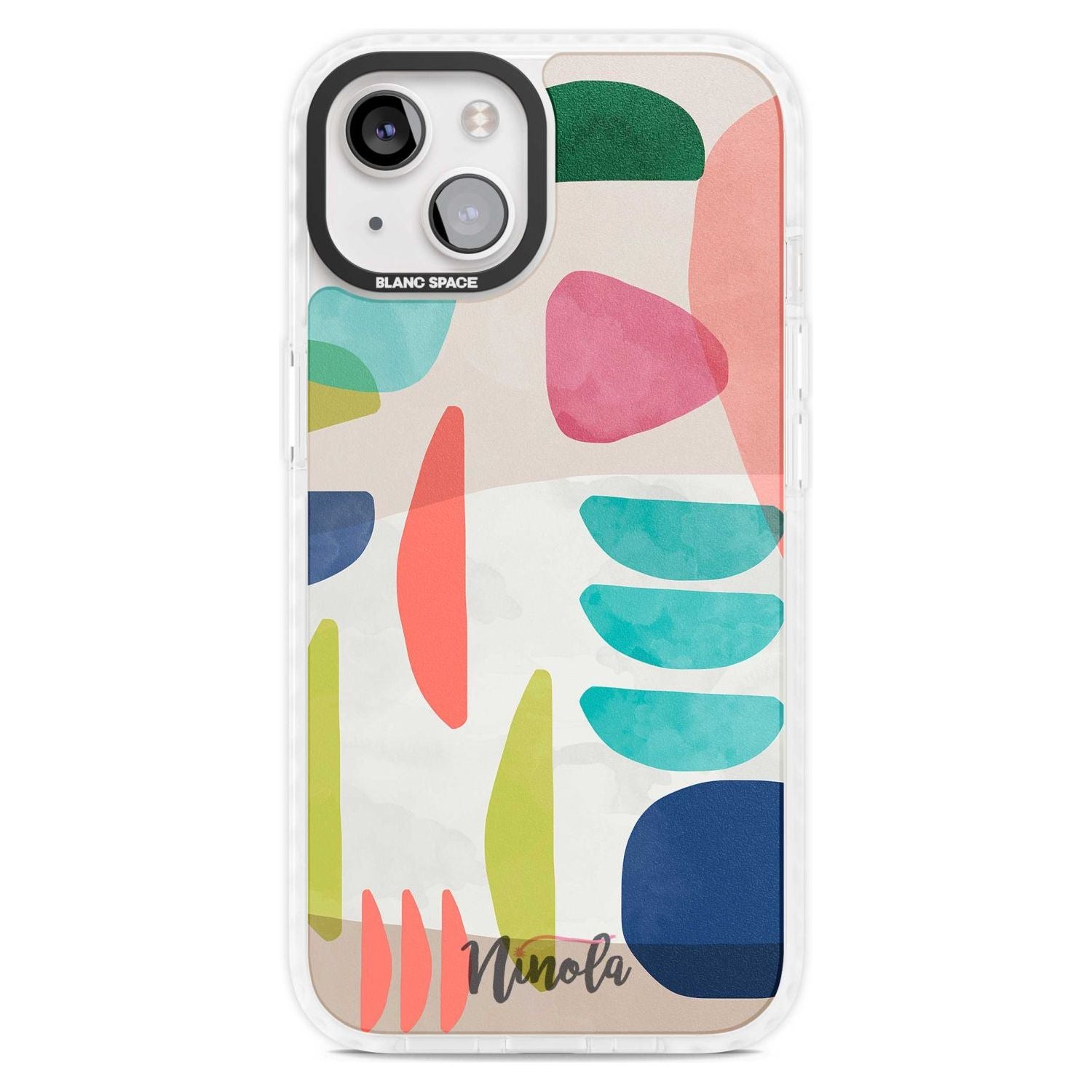 Organic Bold Shapes Phone Case iPhone 15 Plus / Magsafe Impact Case,iPhone 15 / Magsafe Impact Case Blanc Space
