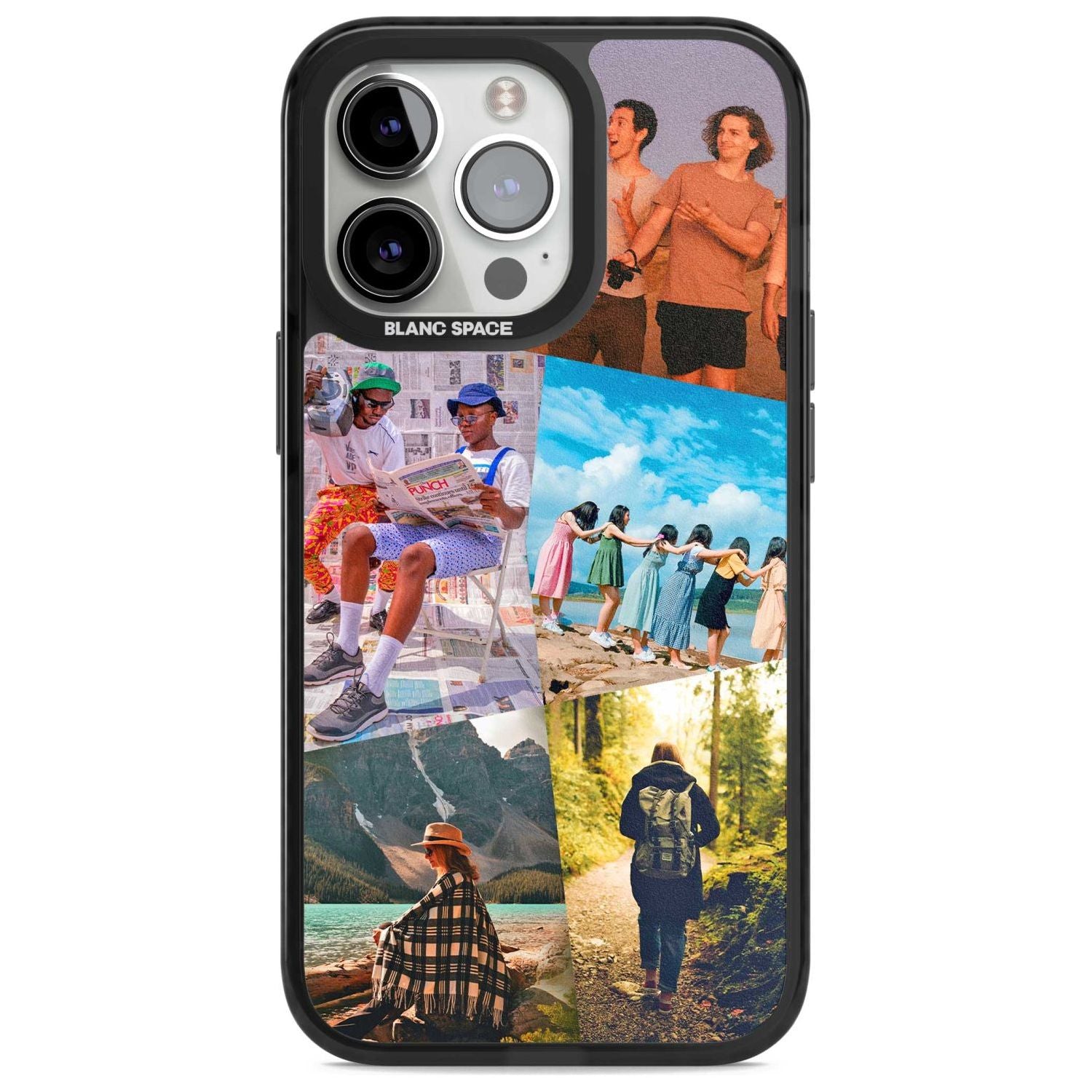 Abstract Photo Grid Custom Phone Case iPhone 15 Pro Max / Magsafe Black Impact Case,iPhone 15 Pro / Magsafe Black Impact Case,iPhone 14 Pro Max / Magsafe Black Impact Case,iPhone 14 Pro / Magsafe Black Impact Case,iPhone 13 Pro / Magsafe Black Impact Case Blanc Space