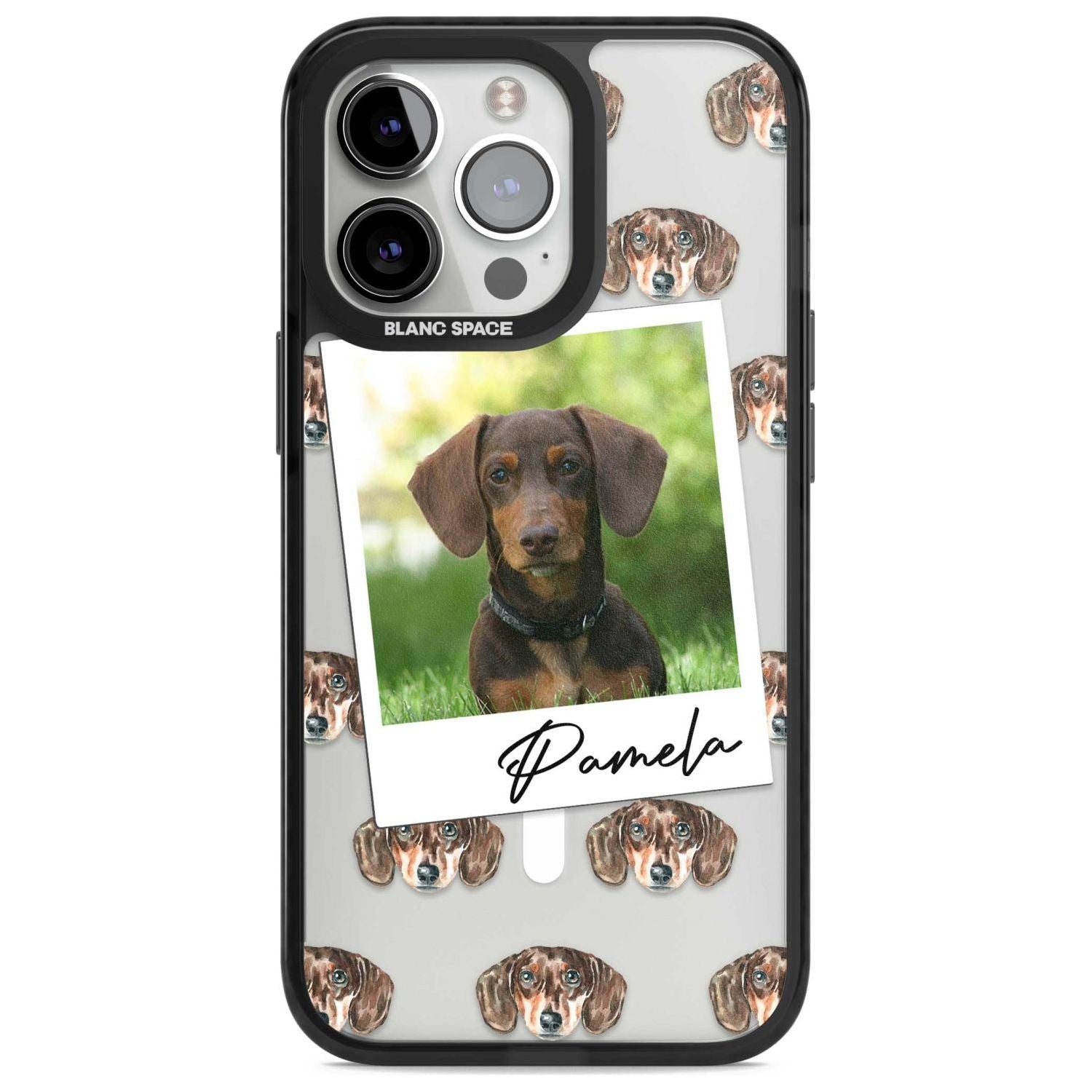 Personalised Dachshund, Brown - Dog Photo Custom Phone Case iPhone 15 Pro Max / Magsafe Black Impact Case,iPhone 15 Pro / Magsafe Black Impact Case,iPhone 14 Pro Max / Magsafe Black Impact Case,iPhone 14 Pro / Magsafe Black Impact Case,iPhone 13 Pro / Magsafe Black Impact Case Blanc Space