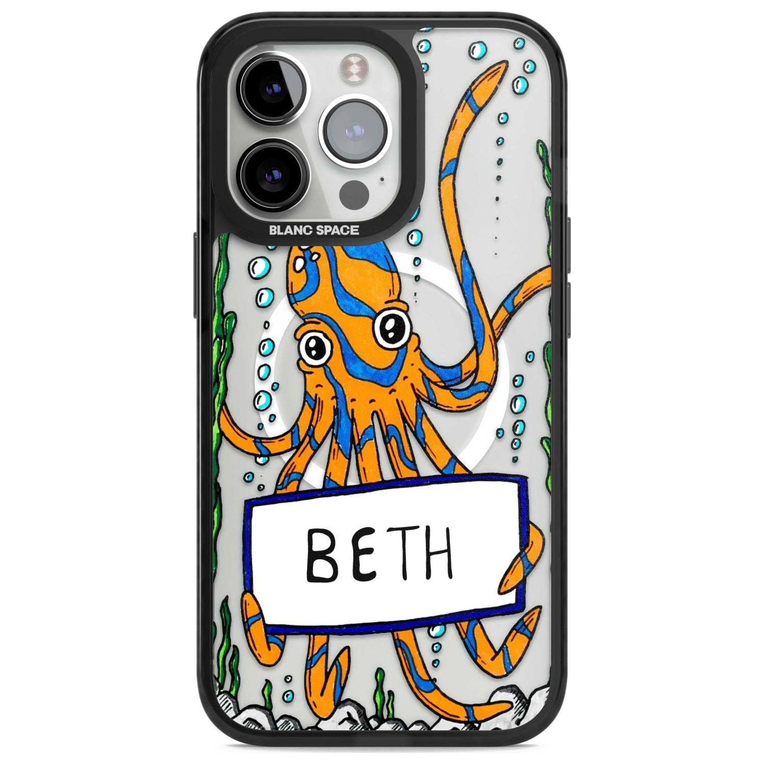 Personalised Octo Custom Phone Case iPhone 15 Pro Max / Magsafe Black Impact Case,iPhone 15 Pro / Magsafe Black Impact Case,iPhone 14 Pro Max / Magsafe Black Impact Case,iPhone 14 Pro / Magsafe Black Impact Case,iPhone 13 Pro / Magsafe Black Impact Case Blanc Space