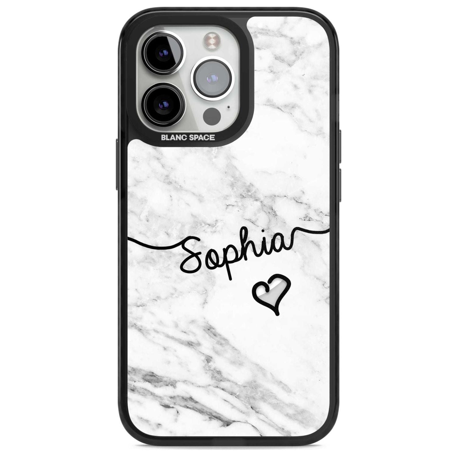 Personalised White Marble Heart