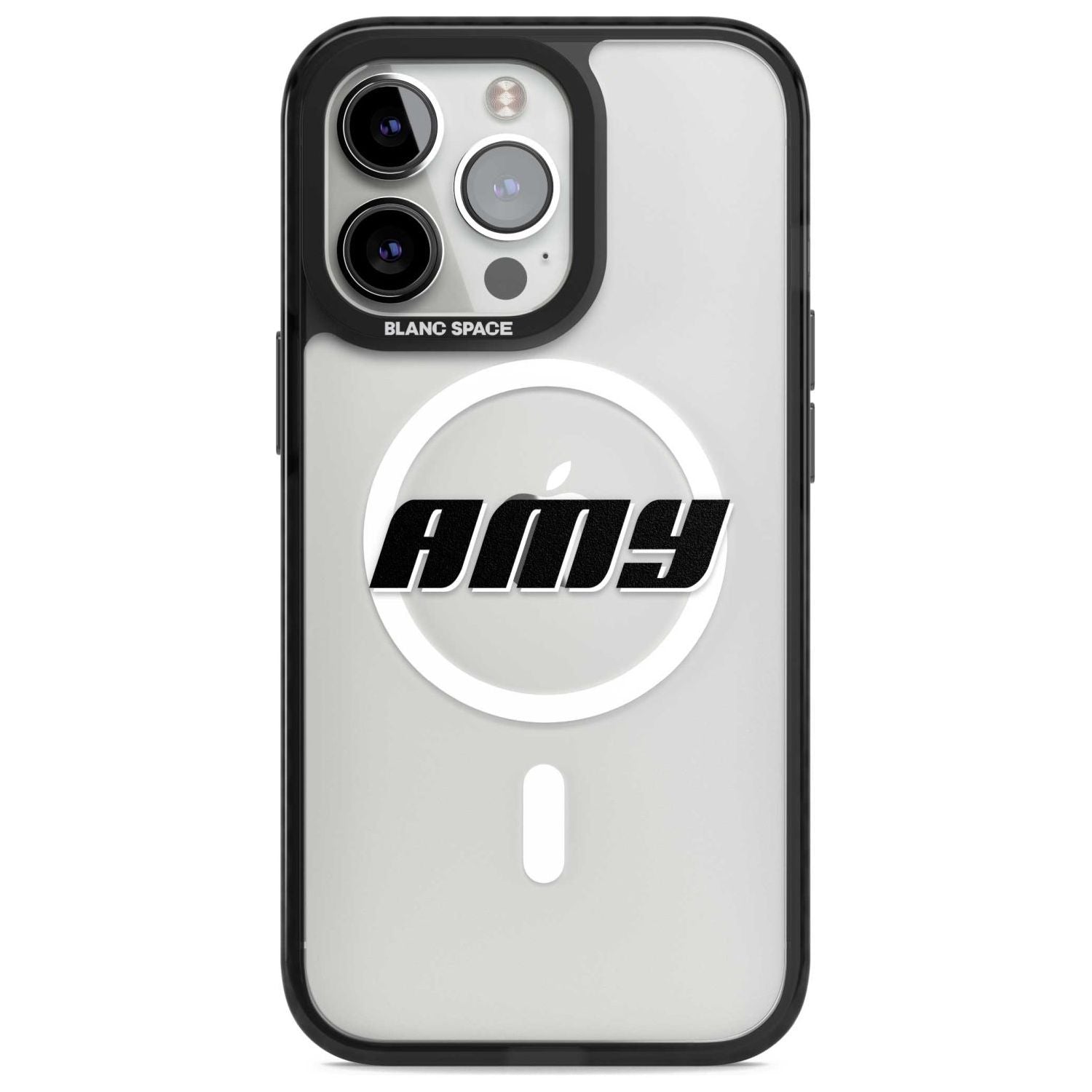 Personalised Clear Text 1C Custom Phone Case iPhone 15 Pro Max / Magsafe Black Impact Case,iPhone 15 Pro / Magsafe Black Impact Case,iPhone 14 Pro Max / Magsafe Black Impact Case,iPhone 14 Pro / Magsafe Black Impact Case,iPhone 13 Pro / Magsafe Black Impact Case Blanc Space