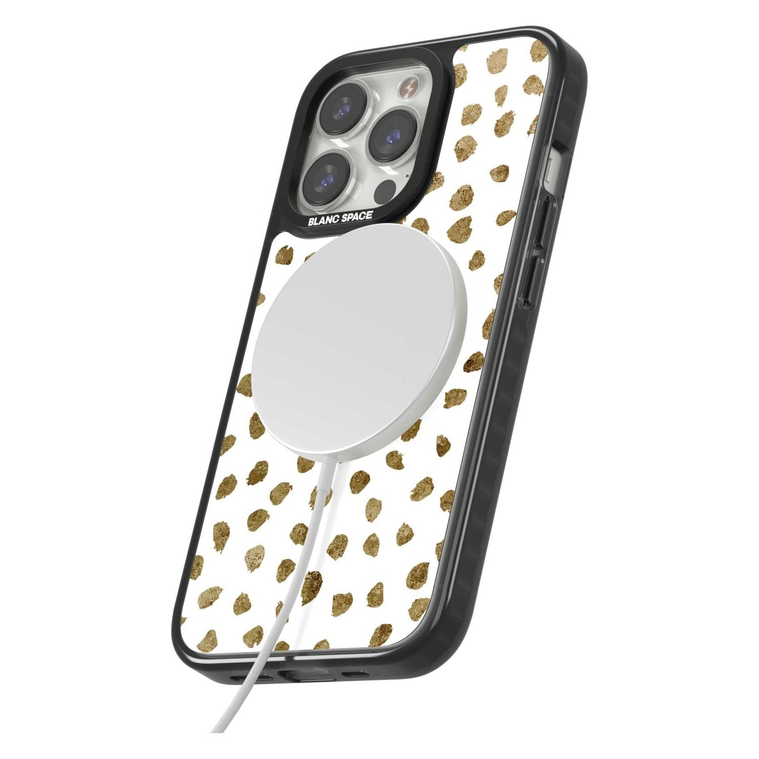 Gold Look on White Dalmatian Polka Dot Spots Phone Case iPhone 15 Pro Max / Black Impact Case,iPhone 15 Plus / Black Impact Case,iPhone 15 Pro / Black Impact Case,iPhone 15 / Black Impact Case,iPhone 15 Pro Max / Impact Case,iPhone 15 Plus / Impact Case,iPhone 15 Pro / Impact Case,iPhone 15 / Impact Case,iPhone 15 Pro Max / Magsafe Black Impact Case,iPhone 15 Plus / Magsafe Black Impact Case,iPhone 15 Pro / Magsafe Black Impact Case,iPhone 15 / Magsafe Black Impact Case,iPhone 14 Pro Max / Black Impact Case