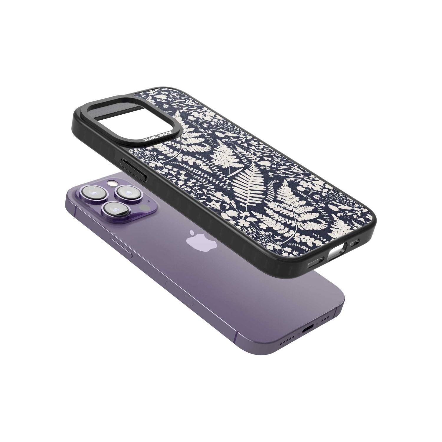 Wildflowers & Ferns On Navy