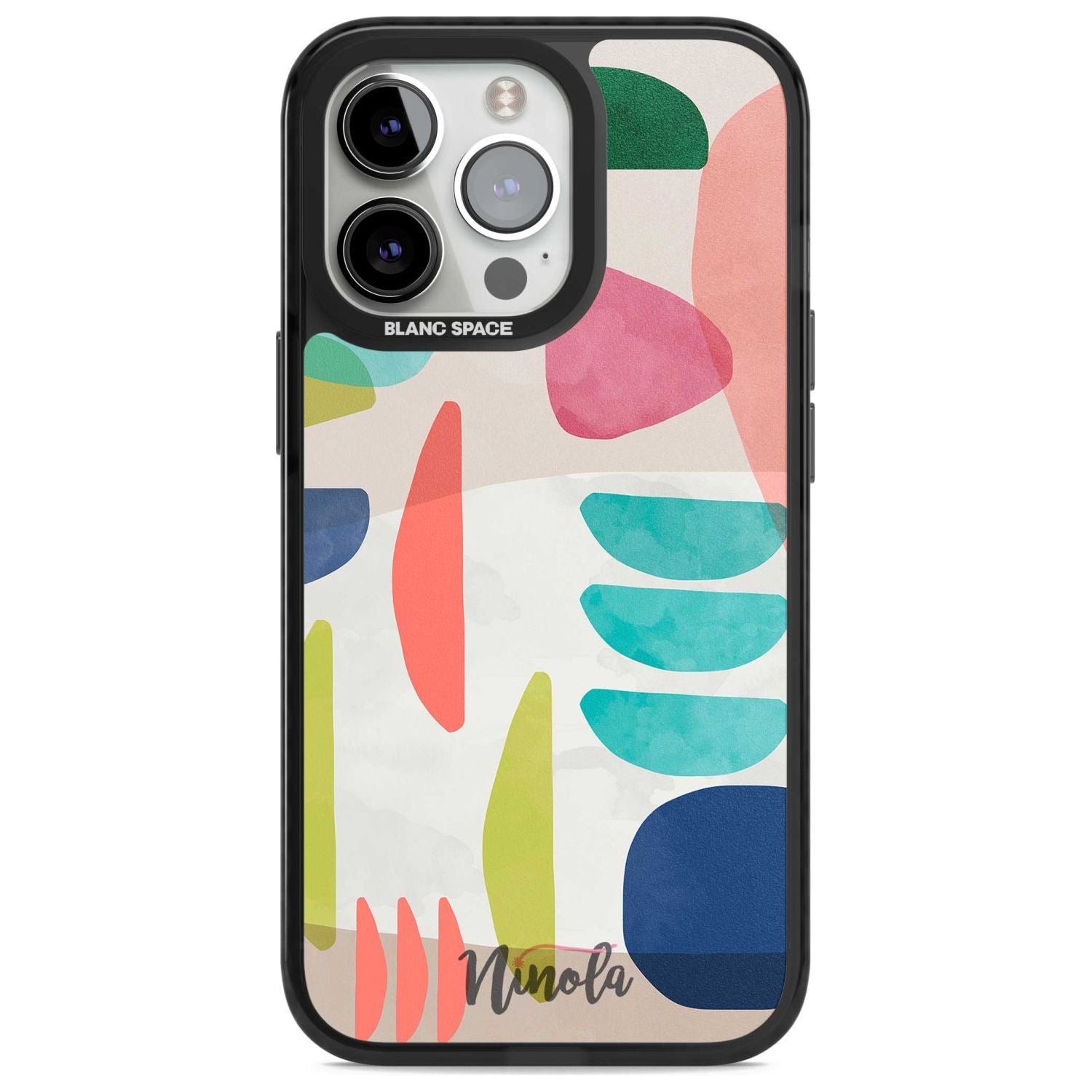 Organic Bold Shapes Phone Case iPhone 15 Pro Max / Magsafe Black Impact Case,iPhone 15 Pro / Magsafe Black Impact Case,iPhone 14 Pro Max / Magsafe Black Impact Case,iPhone 14 Pro / Magsafe Black Impact Case,iPhone 13 Pro / Magsafe Black Impact Case Blanc Space