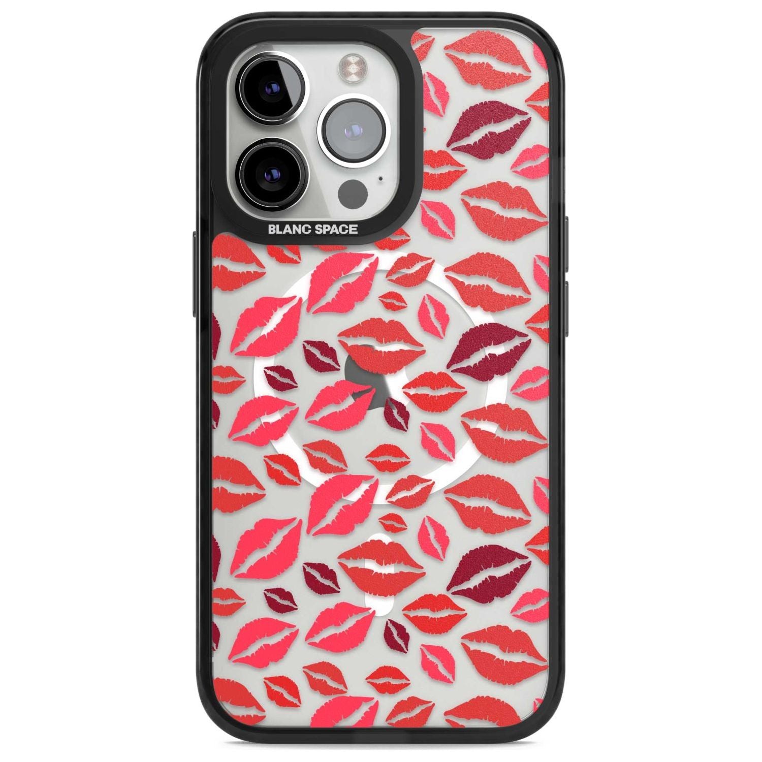 Lips Pattern Phone Case iPhone 15 Pro Max / Magsafe Black Impact Case,iPhone 15 Pro / Magsafe Black Impact Case,iPhone 14 Pro Max / Magsafe Black Impact Case,iPhone 14 Pro / Magsafe Black Impact Case,iPhone 13 Pro / Magsafe Black Impact Case Blanc Space