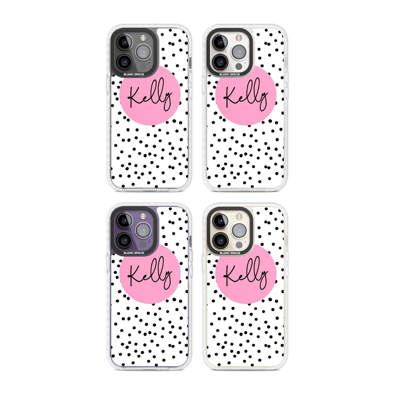 Personalised Pink Circle & Dots Custom Phone Case iPhone 15 Pro Max / Black Impact Case,iPhone 15 Plus / Black Impact Case,iPhone 15 Pro / Black Impact Case,iPhone 15 / Black Impact Case,iPhone 15 Pro Max / Impact Case,iPhone 15 Plus / Impact Case,iPhone 15 Pro / Impact Case,iPhone 15 / Impact Case,iPhone 15 Pro Max / Magsafe Black Impact Case,iPhone 15 Plus / Magsafe Black Impact Case,iPhone 15 Pro / Magsafe Black Impact Case,iPhone 15 / Magsafe Black Impact Case,iPhone 14 Pro Max / Black Impact Case,iPhon