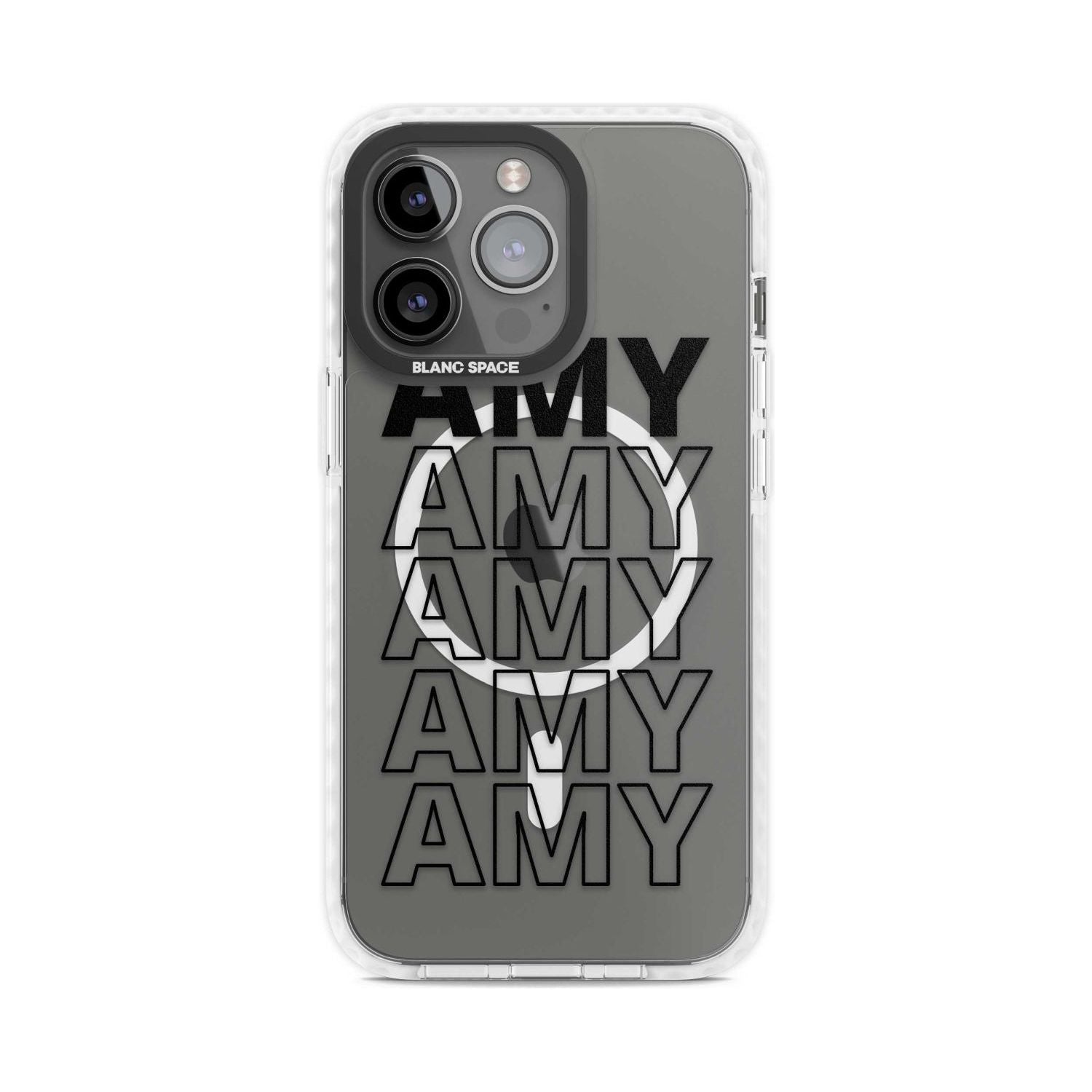Personalised Clear Text 5E Custom Phone Case iPhone 15 Pro Max / Magsafe Impact Case,iPhone 15 Pro / Magsafe Impact Case Blanc Space