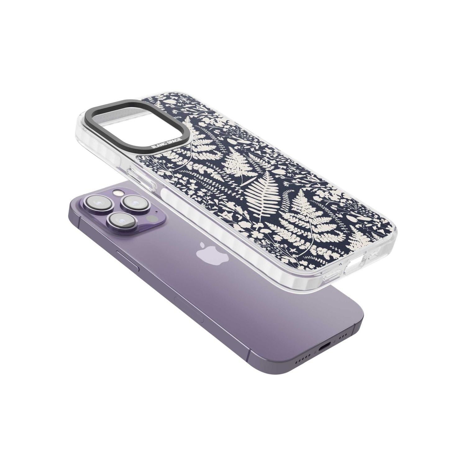 Wildflowers & Ferns On Navy