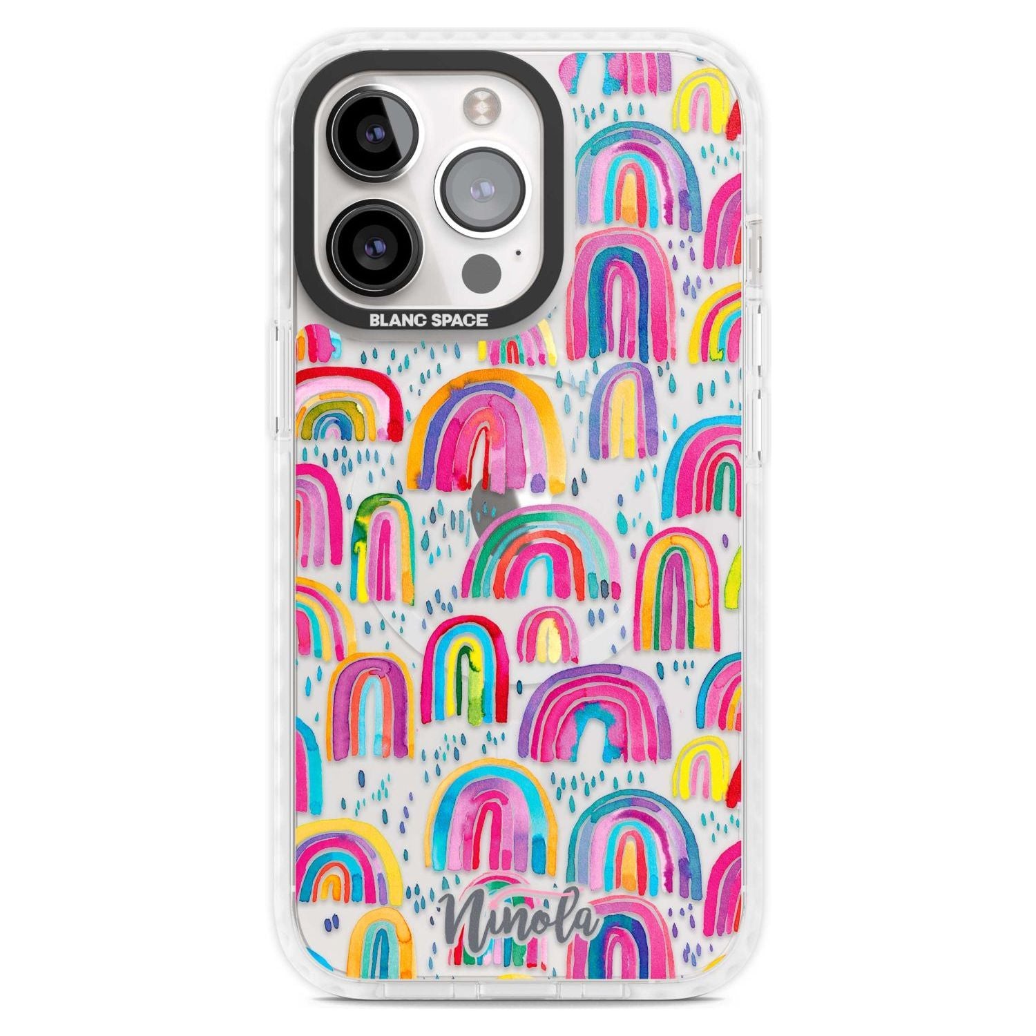 Cute Watercolor Rainbows Phone Case iPhone 15 Pro Max / Magsafe Impact Case,iPhone 15 Pro / Magsafe Impact Case Blanc Space