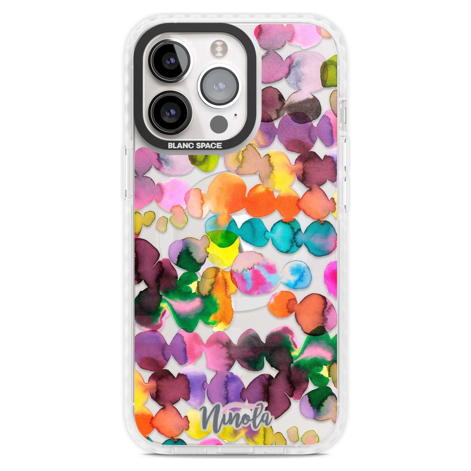 Ink Bleeding Dots Phone Case iPhone 15 Pro Max / Magsafe Impact Case,iPhone 15 Pro / Magsafe Impact Case Blanc Space
