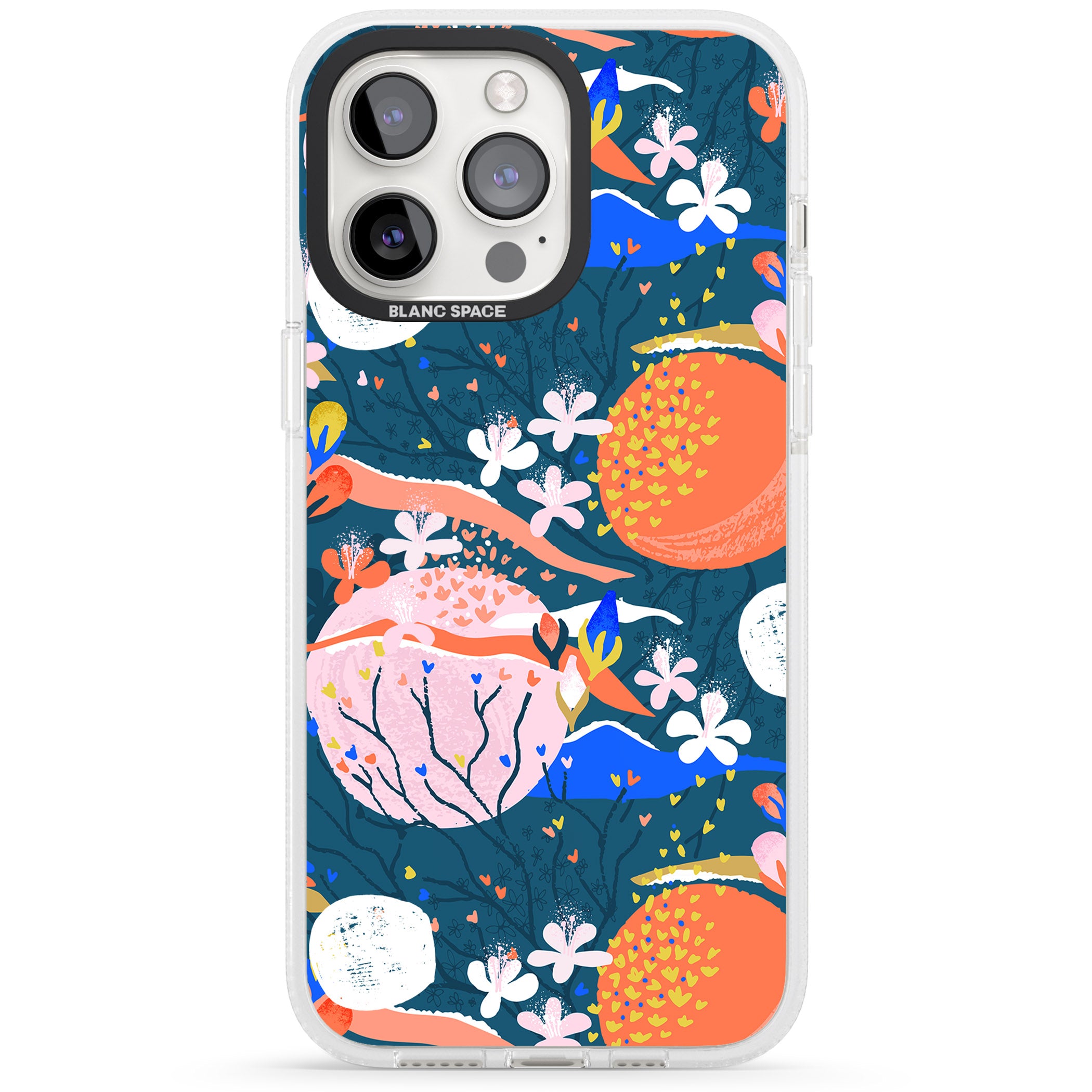 Bright Circles Abstract iPhone 15 Pro Max / 15 Pro / 14 Pro Max / 14 Pro / 13 Pro Clear Case Impact Air - Blanc Space