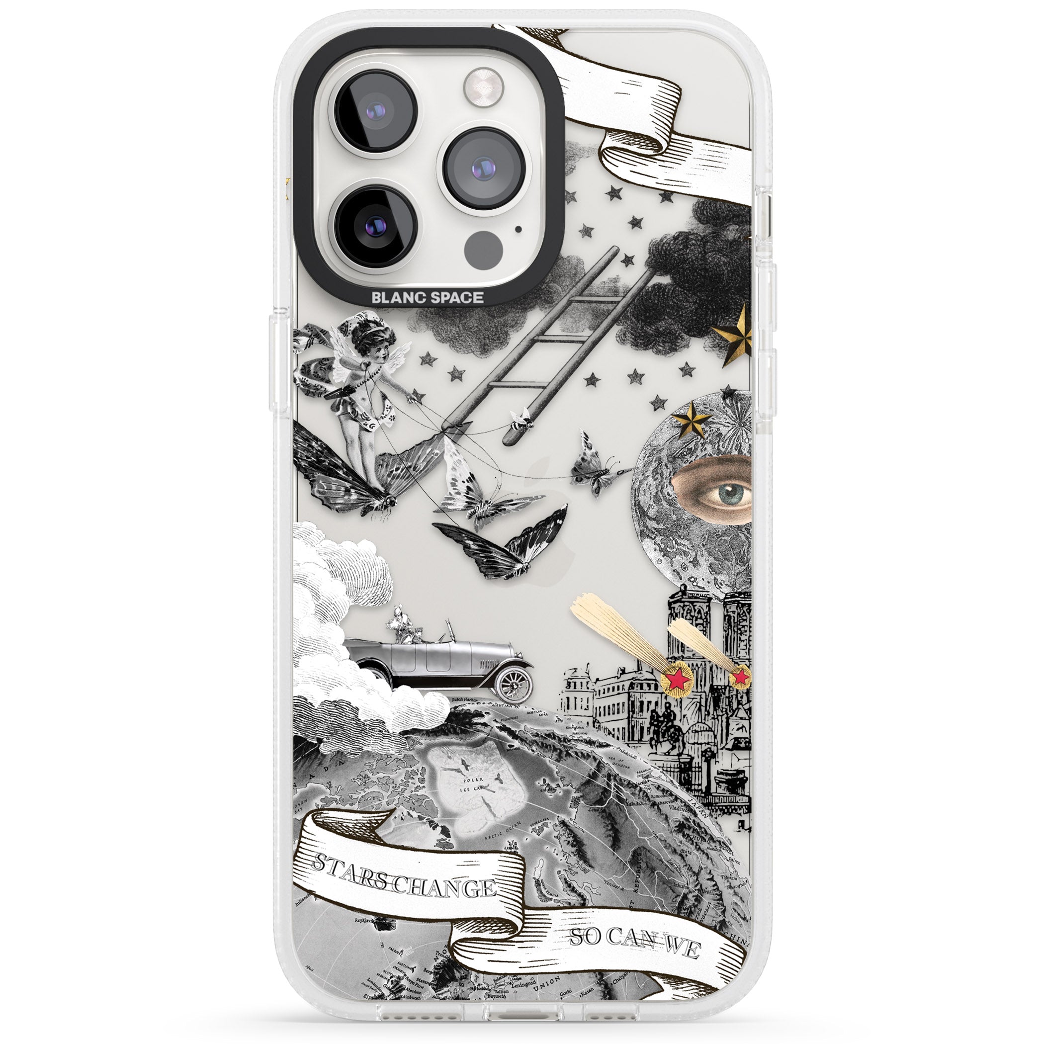 Stars Change, So Can We iPhone 15 Pro Max / 15 Pro / 14 Pro Max / 14 Pro / 13 Pro Clear Case Impact Air - Blanc Space