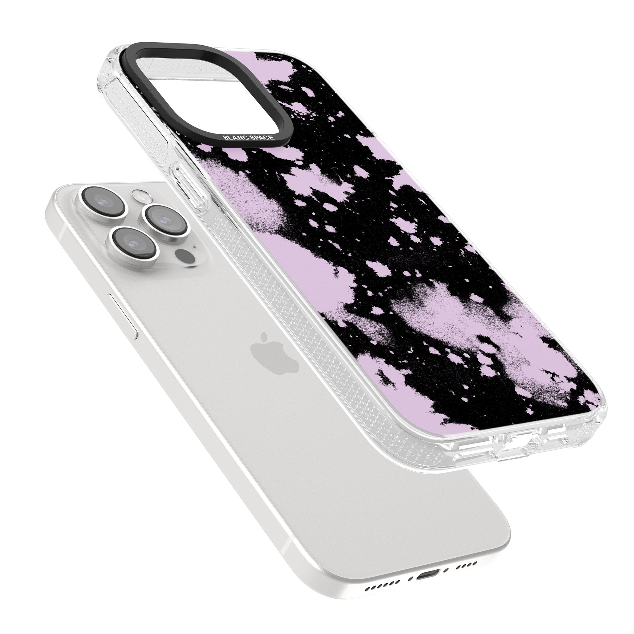 Pink & Black Acid Wash Tie-Dye iPhone 15 Pro Max / 15 Pro / 14 Pro Max / 14 Pro / 13 Pro Clear Case Impact Air - Blanc Space