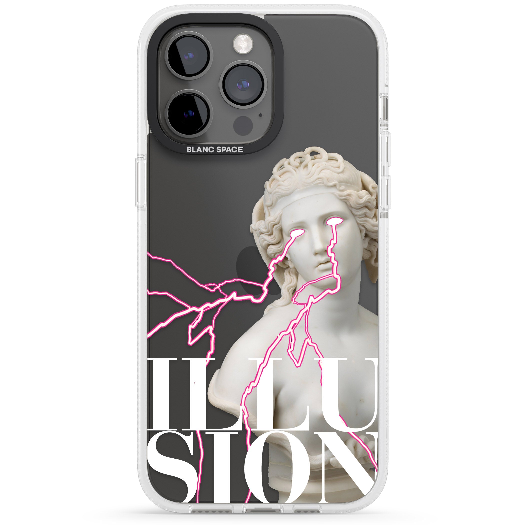 ILLUSION iPhone 15 Pro Max / 15 Pro / 14 Pro Max / 14 Pro / 13 Pro Clear Case Impact Air - Blanc Space