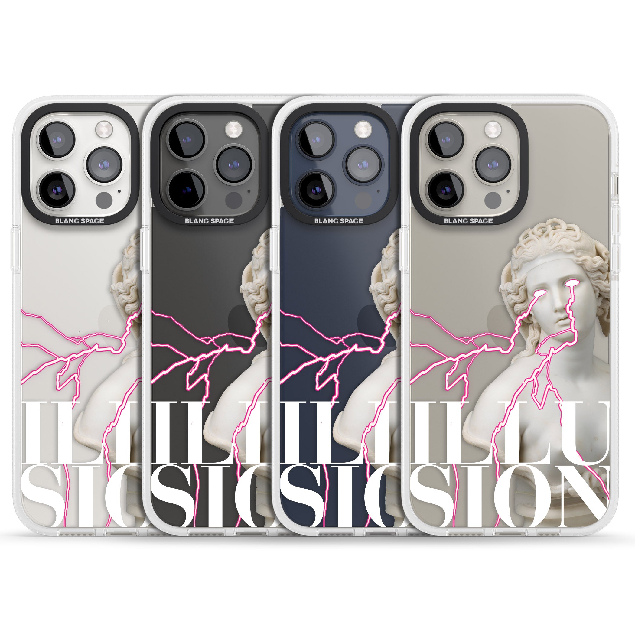 ILLUSION iPhone 15 Pro Max / 15 Pro / 14 Pro Max / 14 Pro / 13 Pro Clear Case Impact Air - Blanc Space