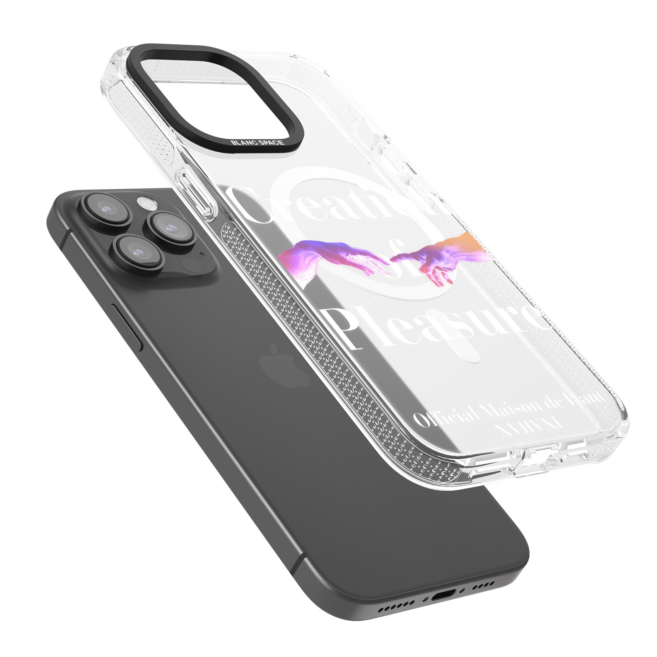 Creation of Pleasure iPhone 15 Pro Max / 15 Pro / 14 Pro Max / 14 Pro / 13 Pro Clear Case Impact Air - Blanc Space