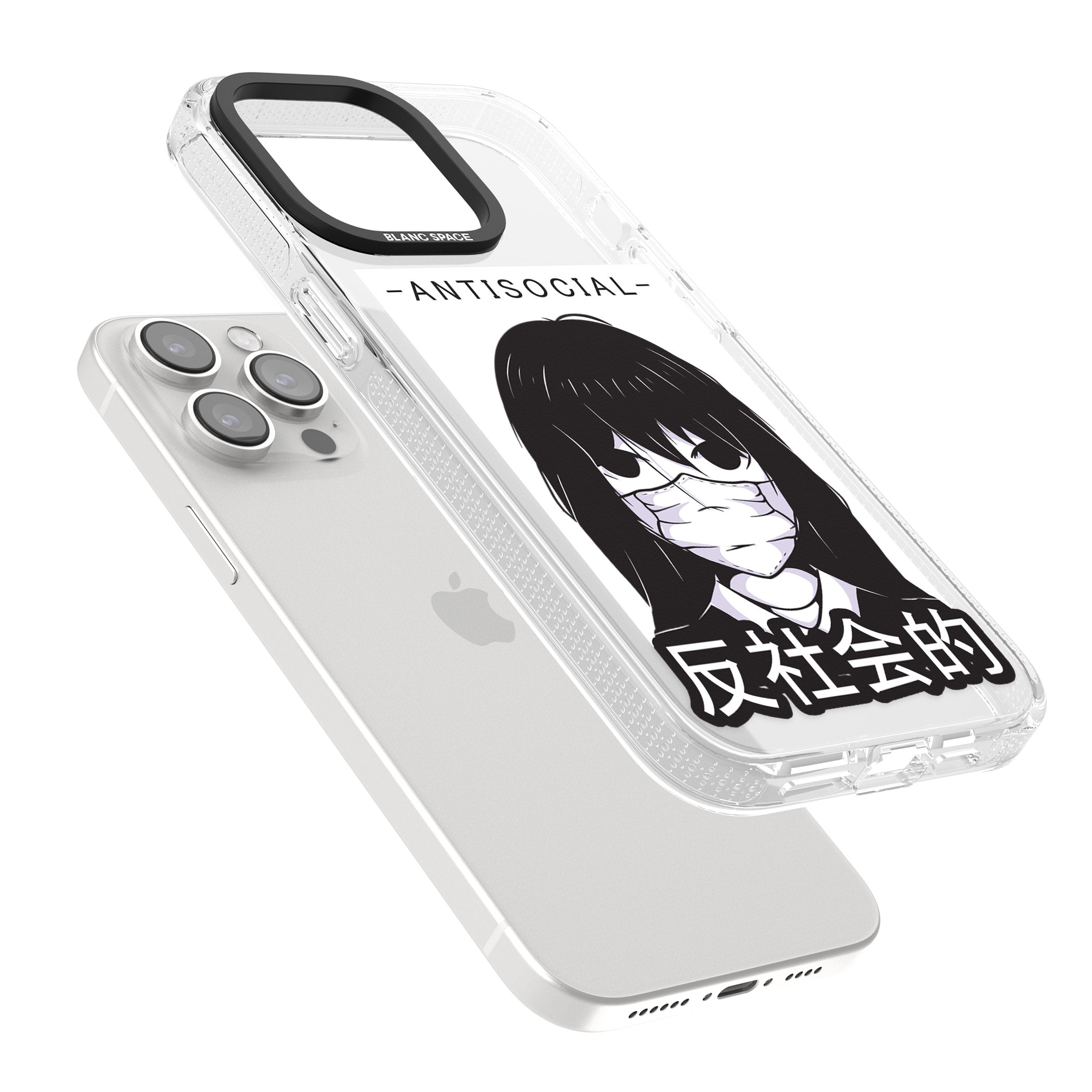 Anti-Social iPhone 15 Pro Max / 15 Pro / 14 Pro Max / 14 Pro / 13 Pro Clear Case Impact Air - Blanc Space