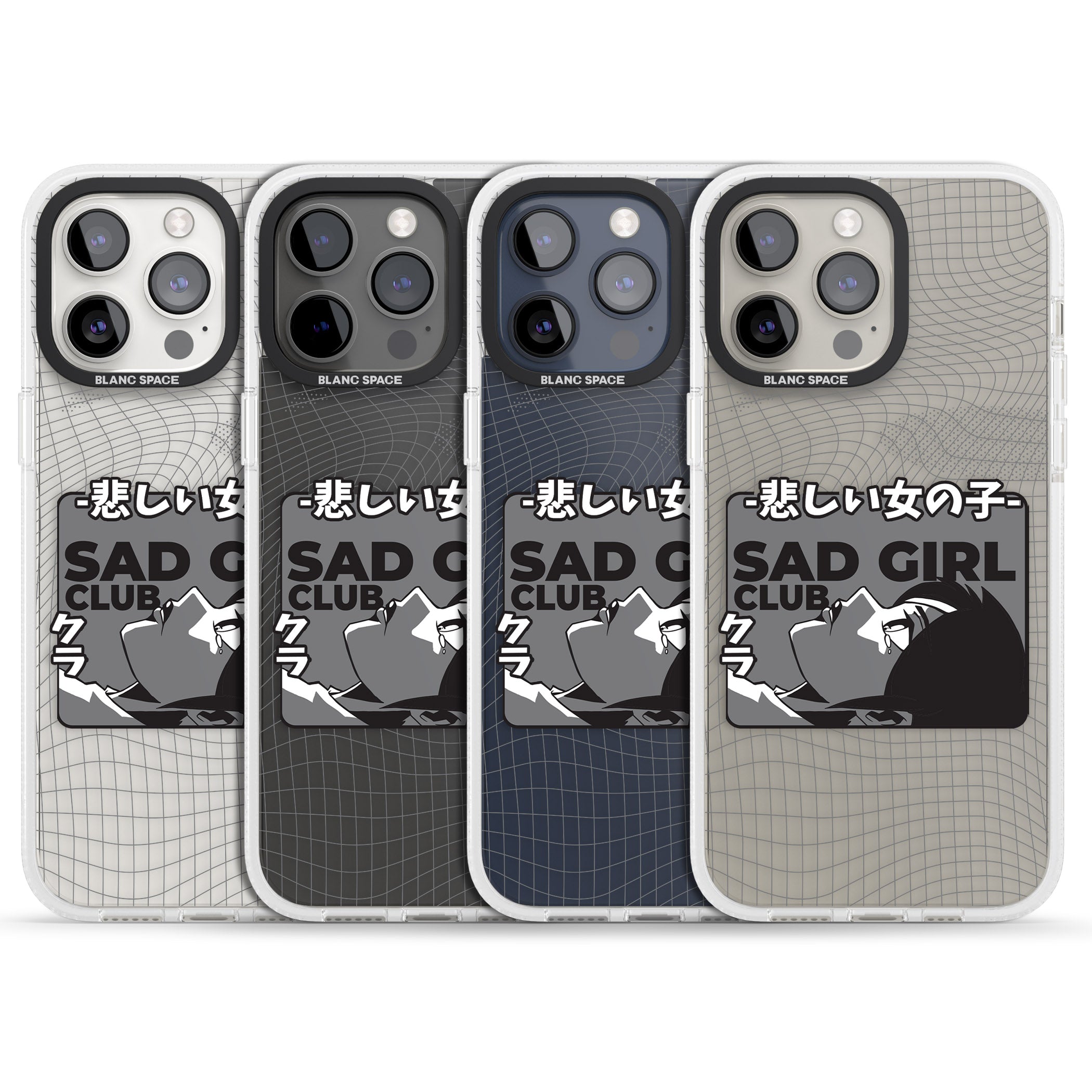 Sad Girl Club iPhone 15 Pro Max / 15 Pro / 14 Pro Max / 14 Pro / 13 Pro Clear Case Impact Air - Blanc Space