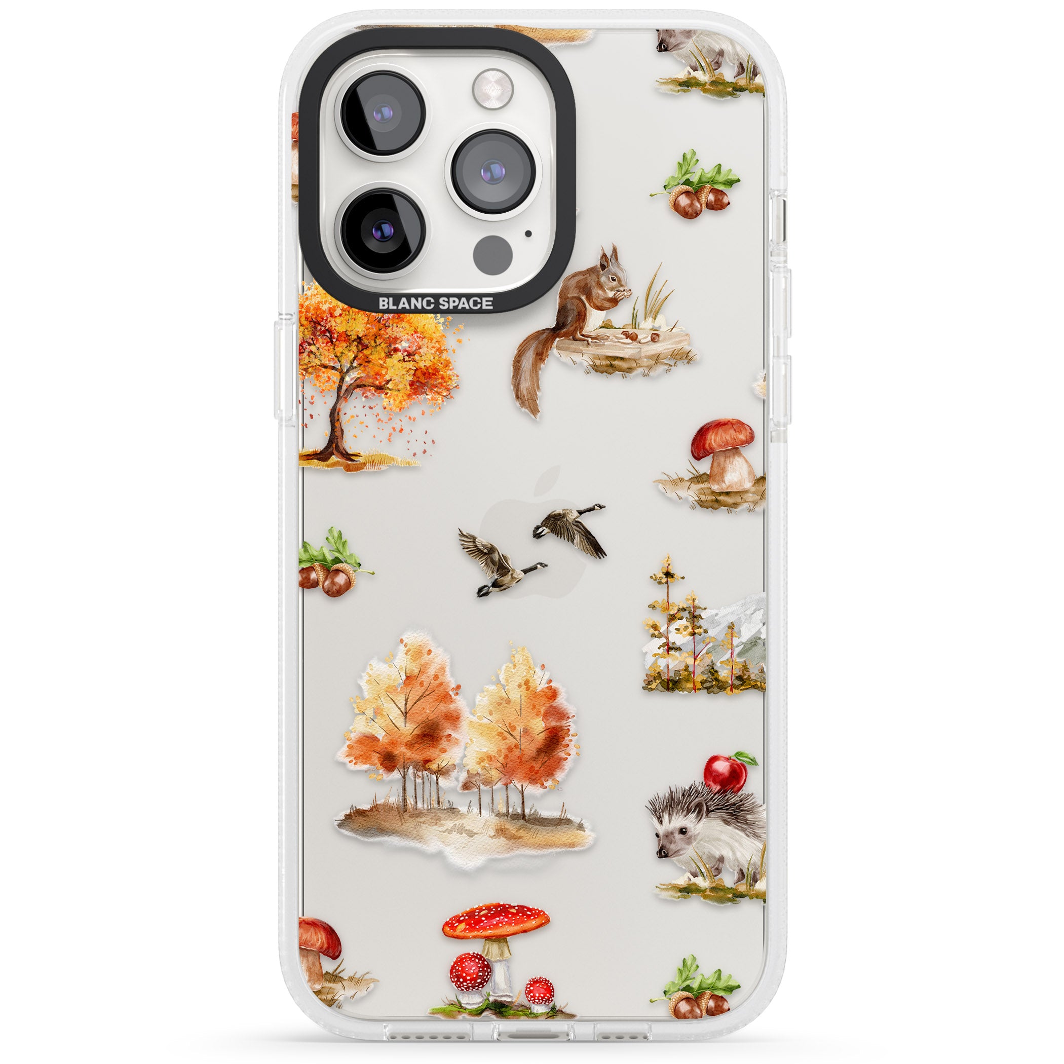 Fall Forest Friends iPhone 15 Pro Max / 15 Pro / 14 Pro Max / 14 Pro / 13 Pro Clear Case Impact Air - Blanc Space