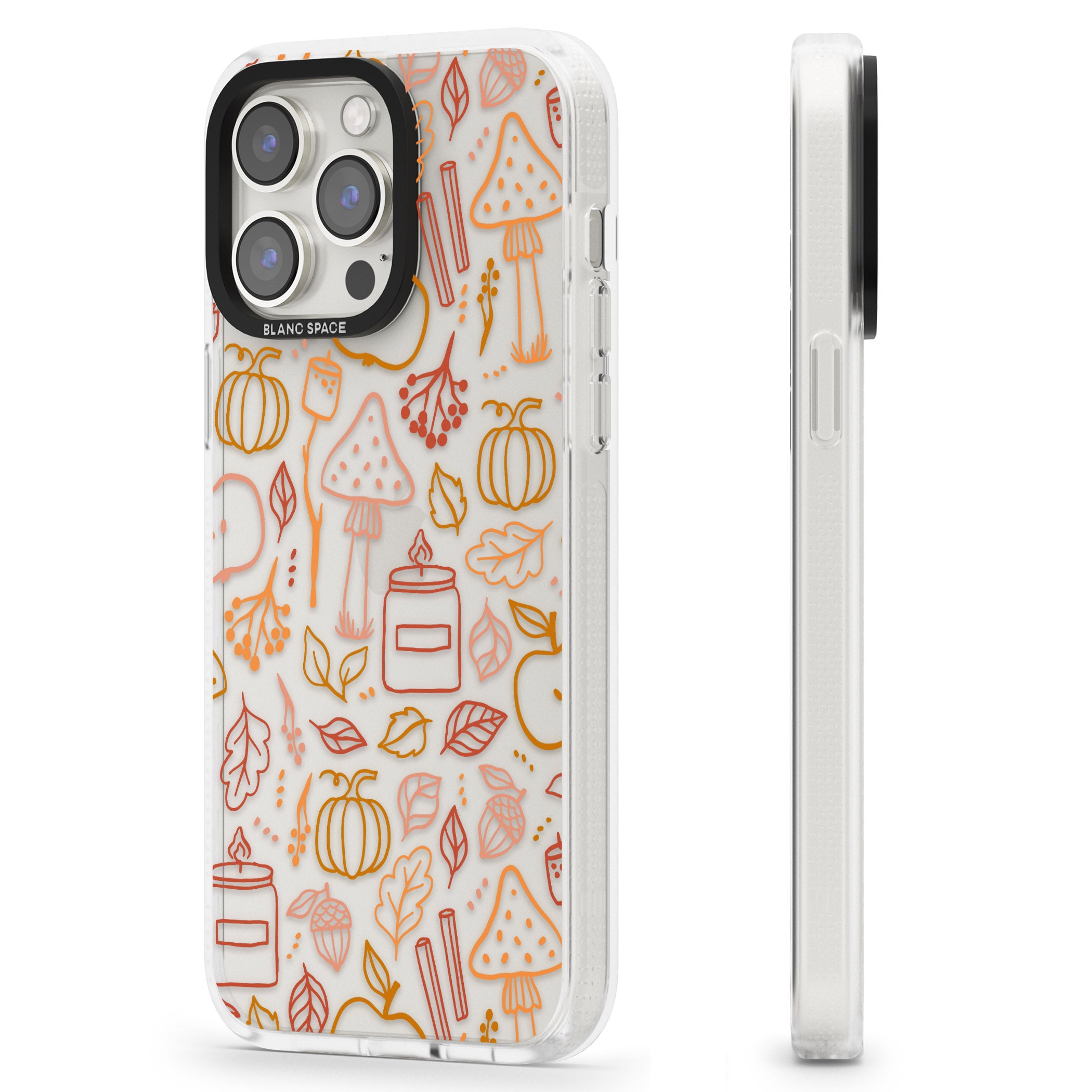 Autumn Line Pattern iPhone 15 Pro Max / 15 Pro / 14 Pro Max / 14 Pro / 13 Pro Clear Case Impact Air - Blanc Space