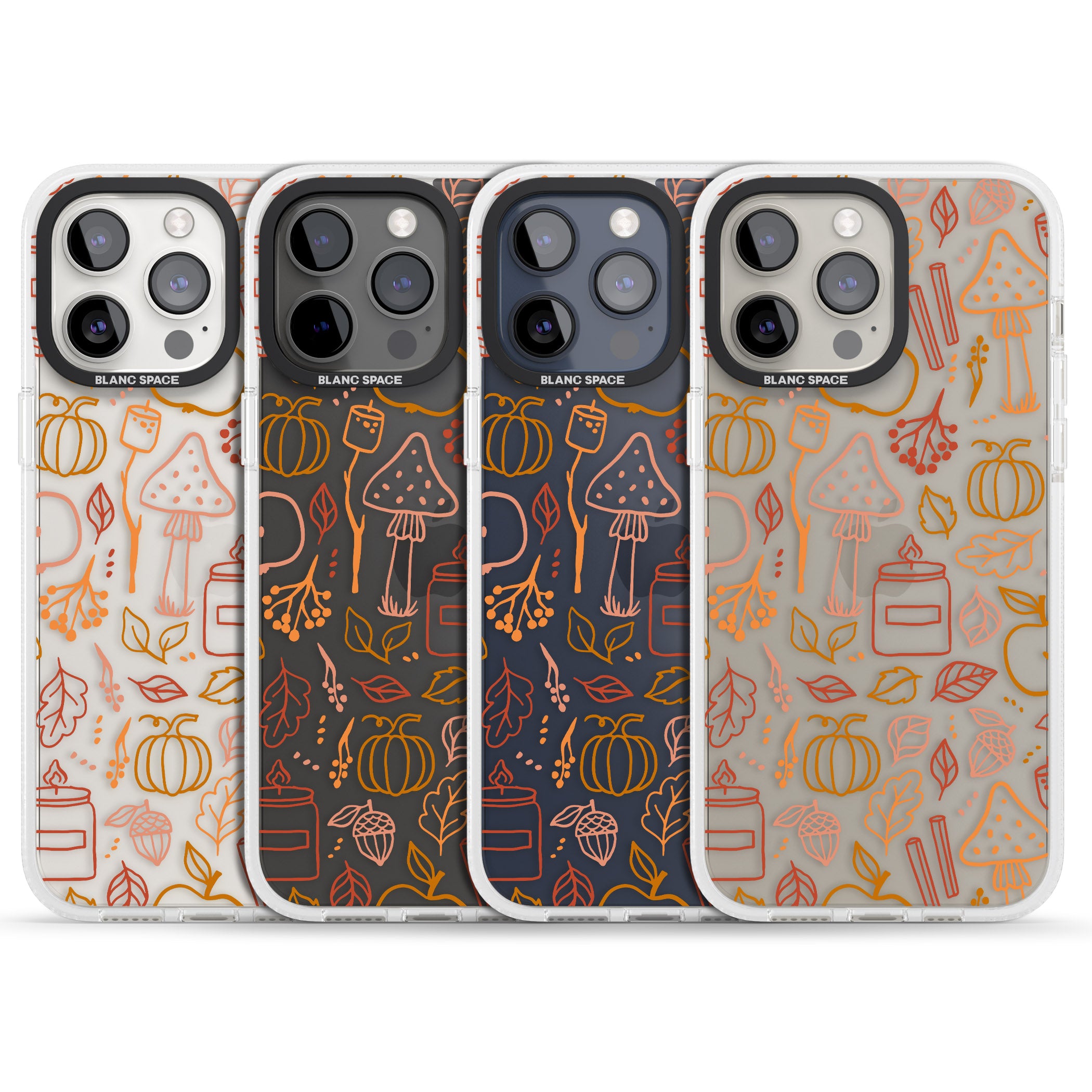 Autumn Line Pattern iPhone 15 Pro Max / 15 Pro / 14 Pro Max / 14 Pro / 13 Pro Clear Case Impact Air - Blanc Space