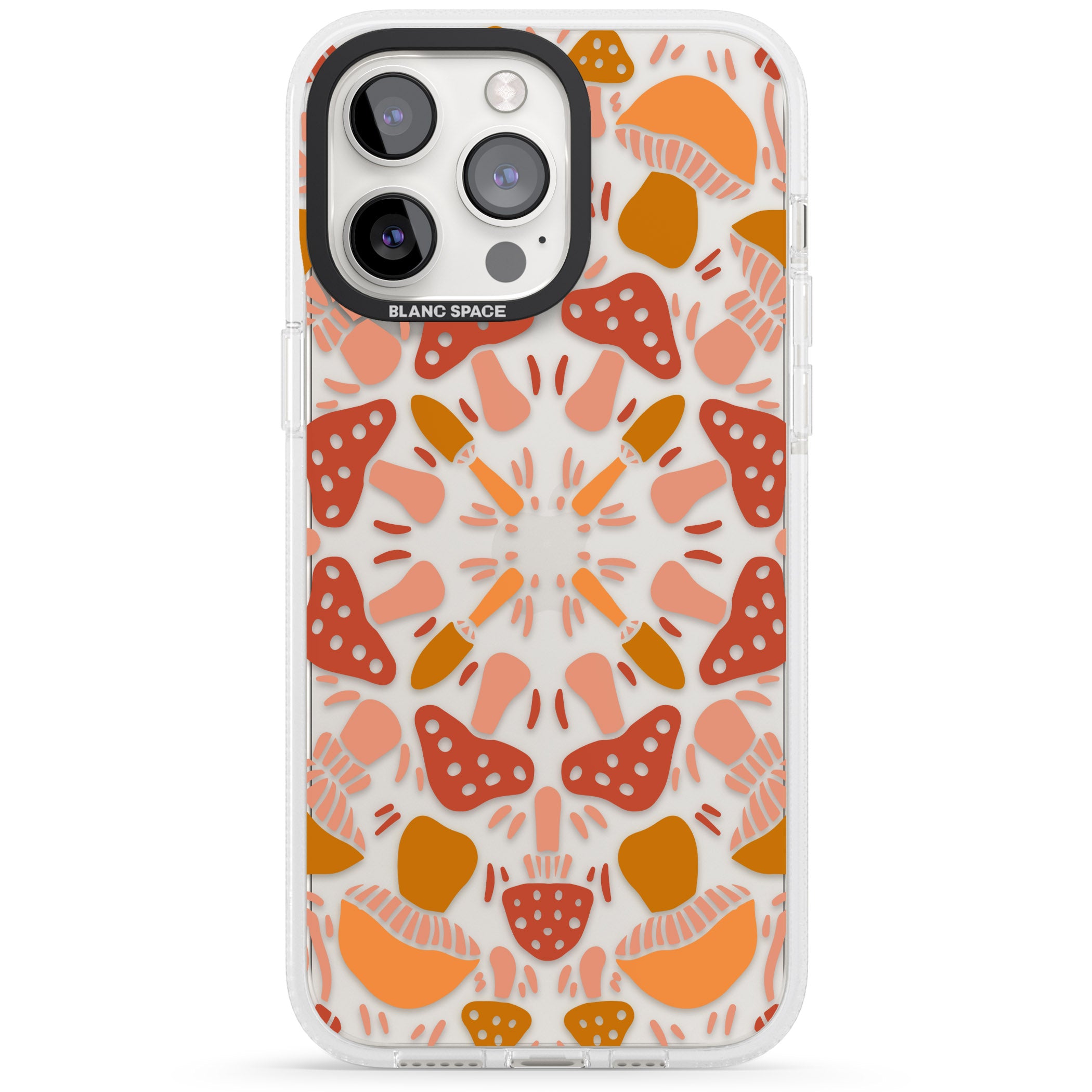 Mushroom Medley iPhone 15 Pro Max / 15 Pro / 14 Pro Max / 14 Pro / 13 Pro Clear Case Impact Air - Blanc Space