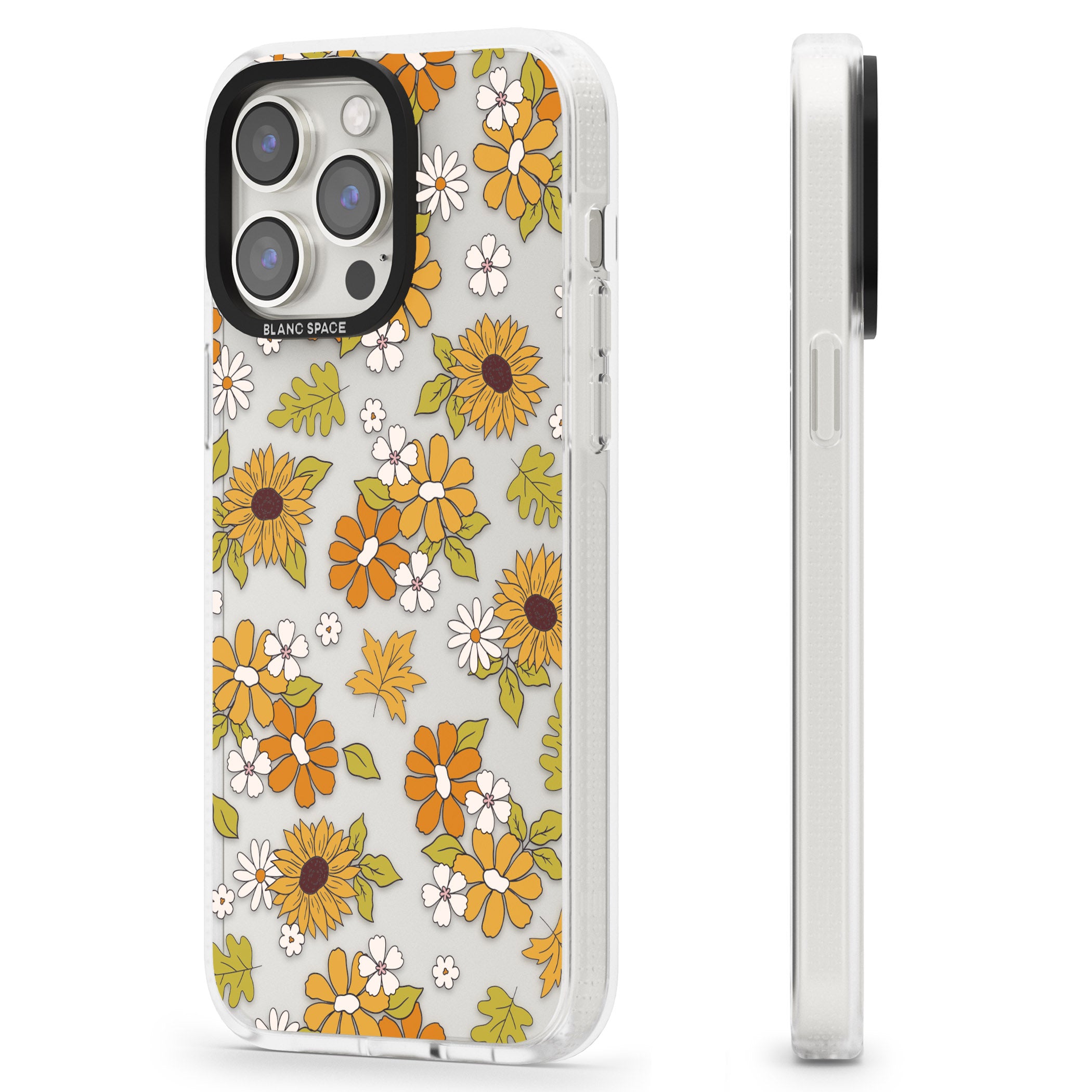 Boho Sunflowers iPhone 15 Pro Max / 15 Pro / 14 Pro Max / 14 Pro / 13 Pro Clear Case Impact Air - Blanc Space