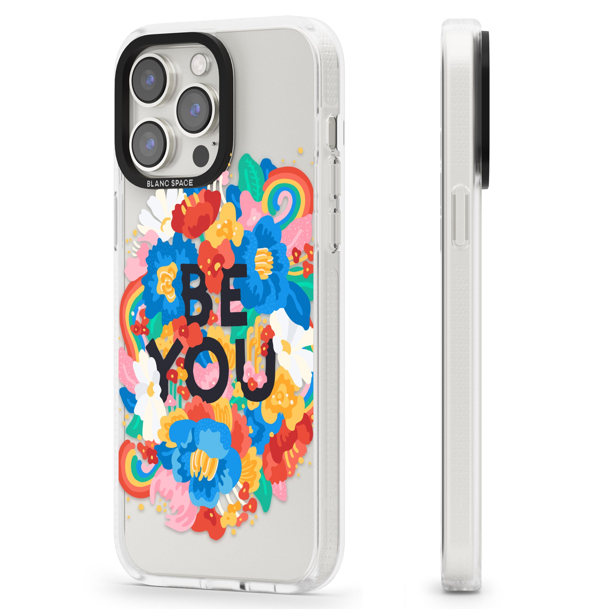 Be You iPhone 15 Pro Max / 15 Pro / 14 Pro Max / 14 Pro / 13 Pro Clear Case Impact Air - Blanc Space