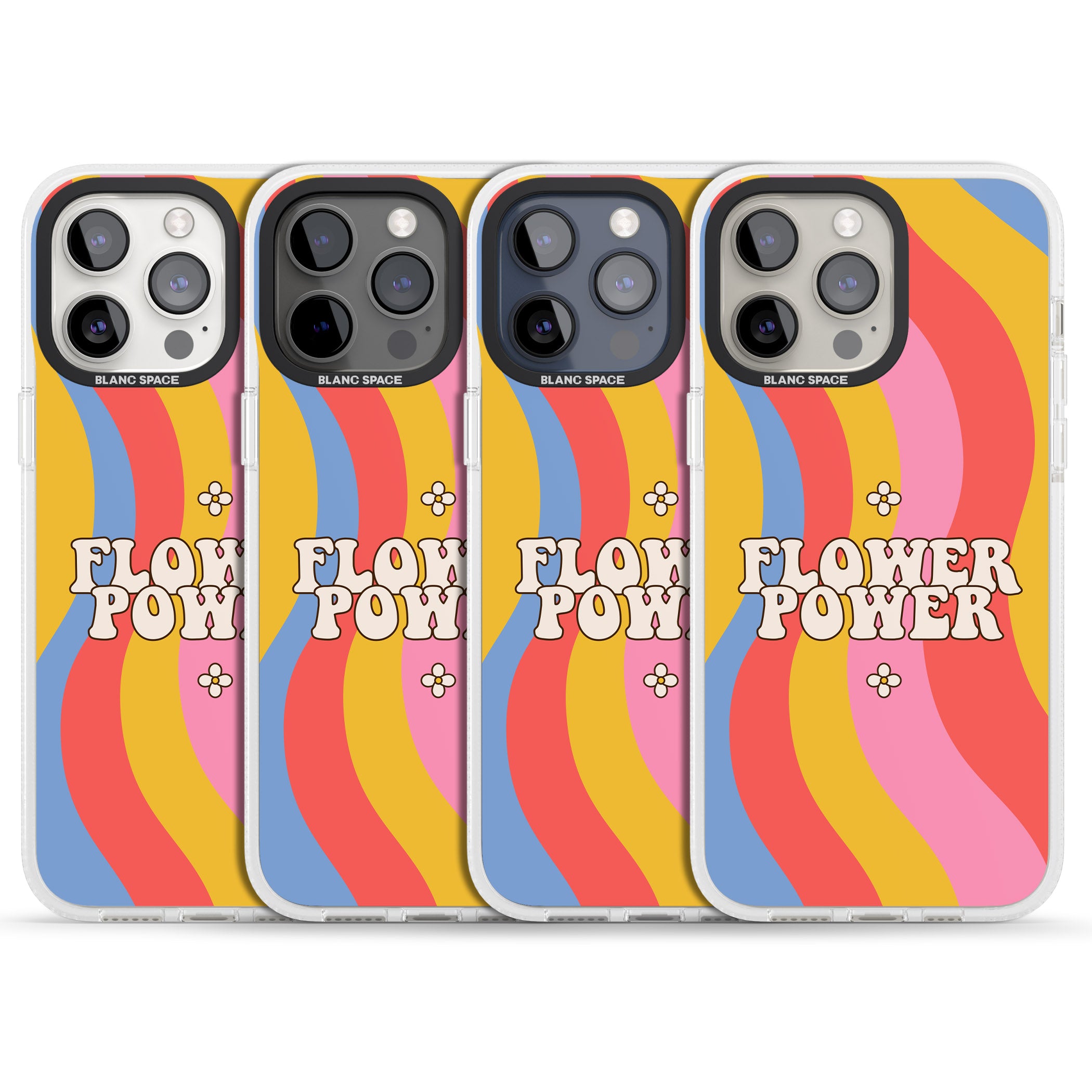 Melting Flower Power iPhone 15 Pro Max / 15 Pro / 14 Pro Max / 14 Pro / 13 Pro Clear Case Impact Air - Blanc Space
