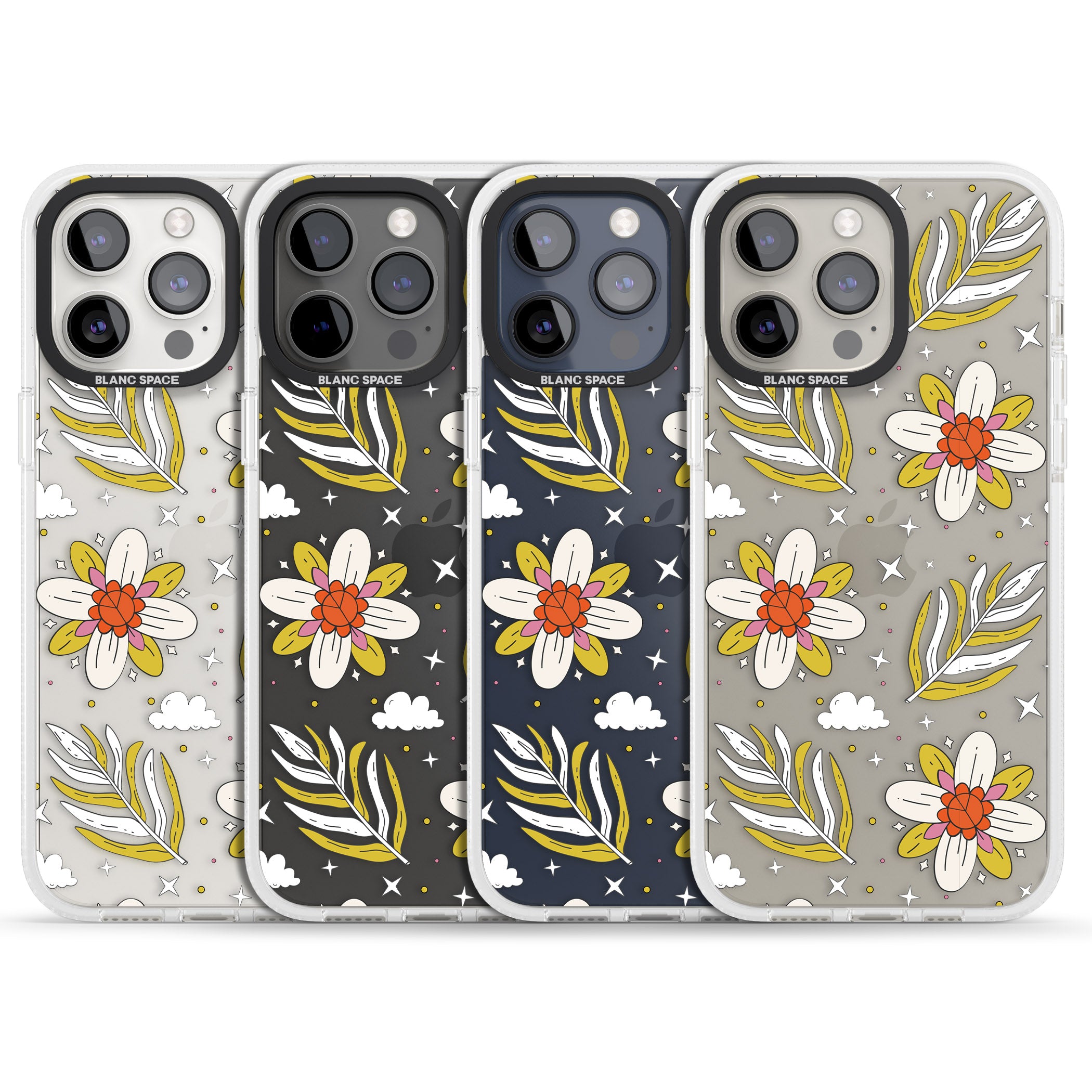 Boho Celestial Floral Dream iPhone 15 Pro Max / 15 Pro / 14 Pro Max / 14 Pro / 13 Pro Clear Case Impact Air - Blanc Space